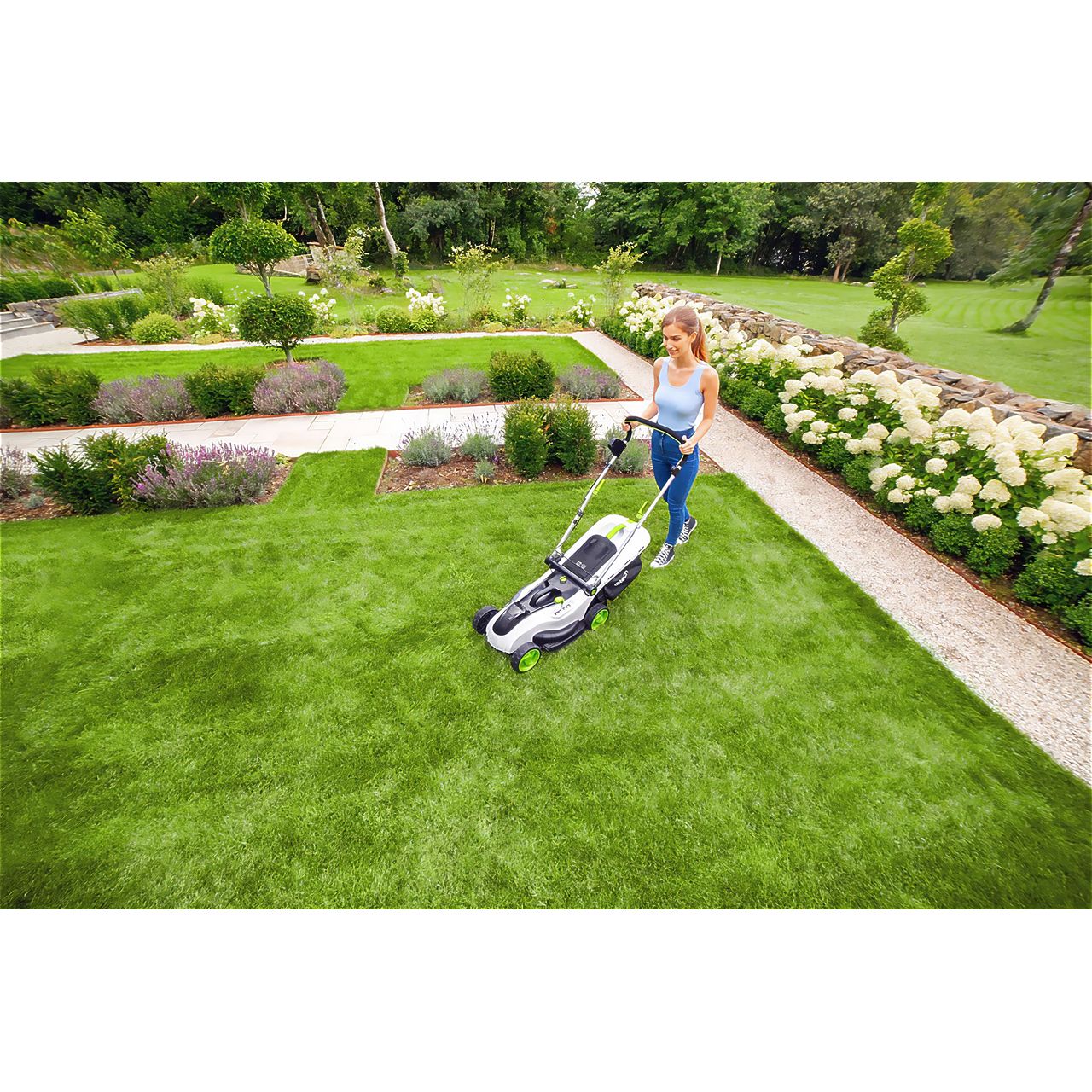 Gtech CLM50 Cordless Lawn Mower - Green / White