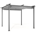 Outdoor Retractable Pergola with Canopy 2.4m/3m for Garden Lawn Patio Gazebo