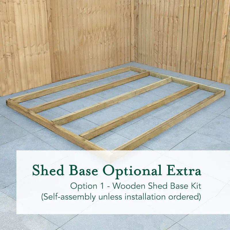 Forest 4Life Overlap Pressure Treated Pent Wooden Shed 8x6 - 25 Year Guarantee And Base Kit Included