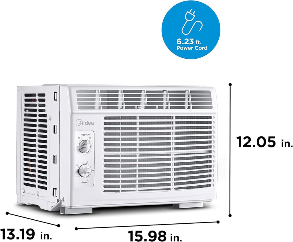 Midea 5000 BTU EasyCool Small Window Air Conditioner - Cools Up To 150 Sq Ft With Reusable Filter
