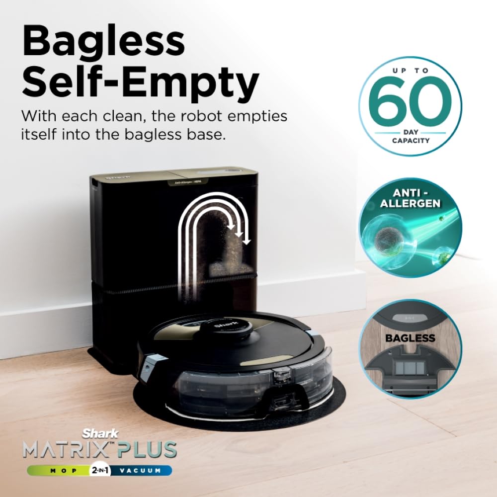 Shark AI Ultra 2-In-1 Robot Vacuum And Mop - Sonic Mopping Matrix Clean Self-Emptying Base