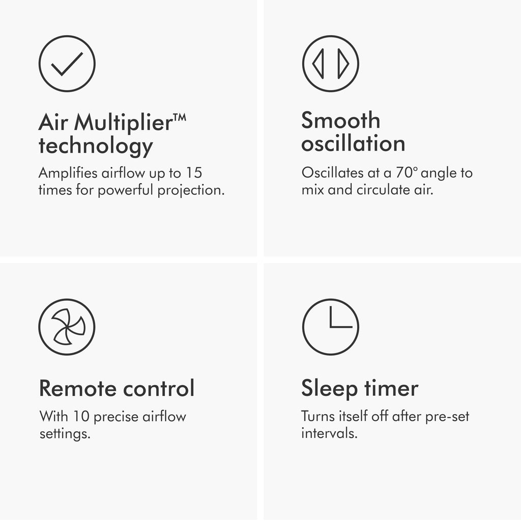 Dyson Cool AM07 Bladeless Tower Fan - Powerful Air Multiplier Cooling For Large Rooms