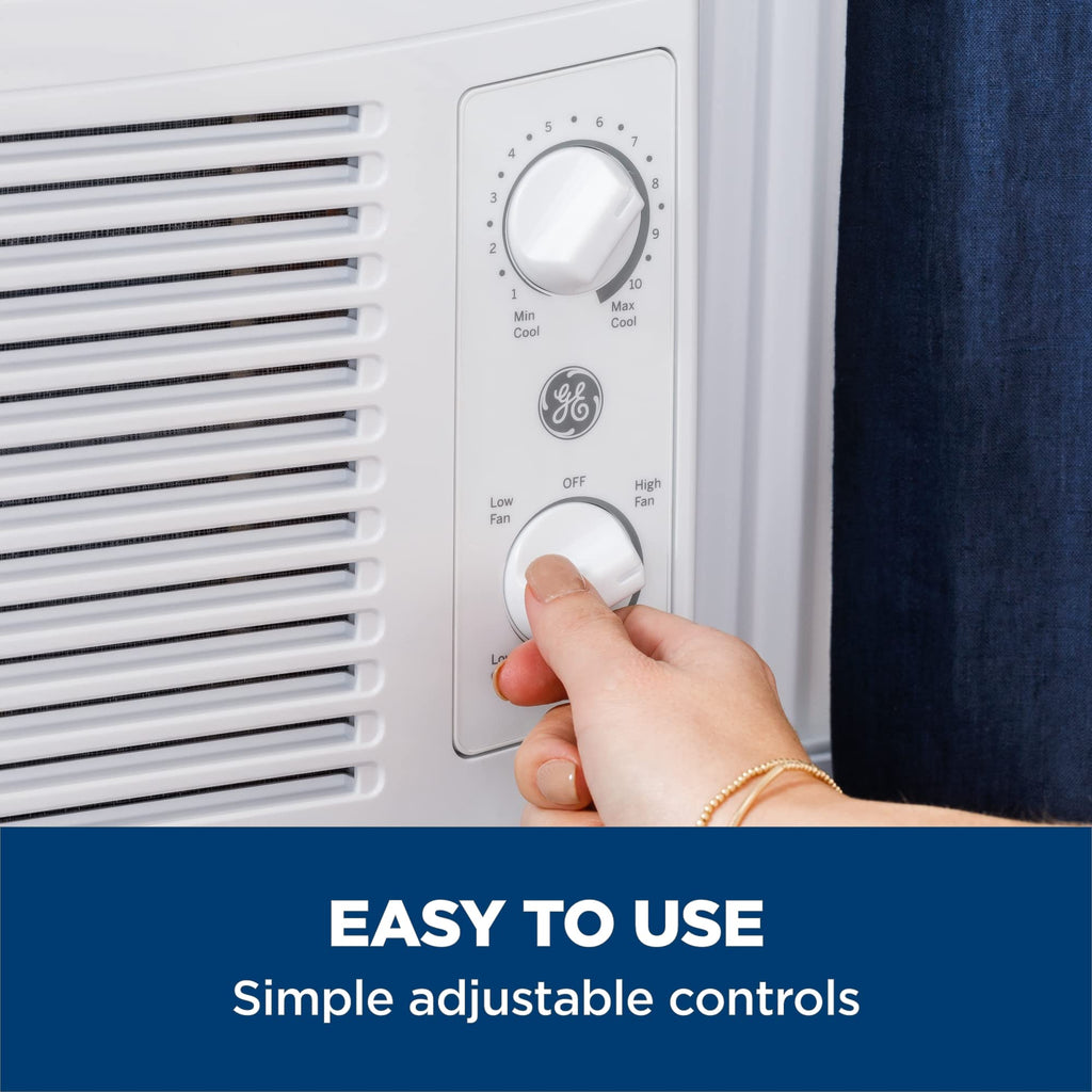 GE Window Air Conditioner Unit - Cools Small Rooms Up To 150 Sq Ft With 5100 BTU Mechanical Cooling