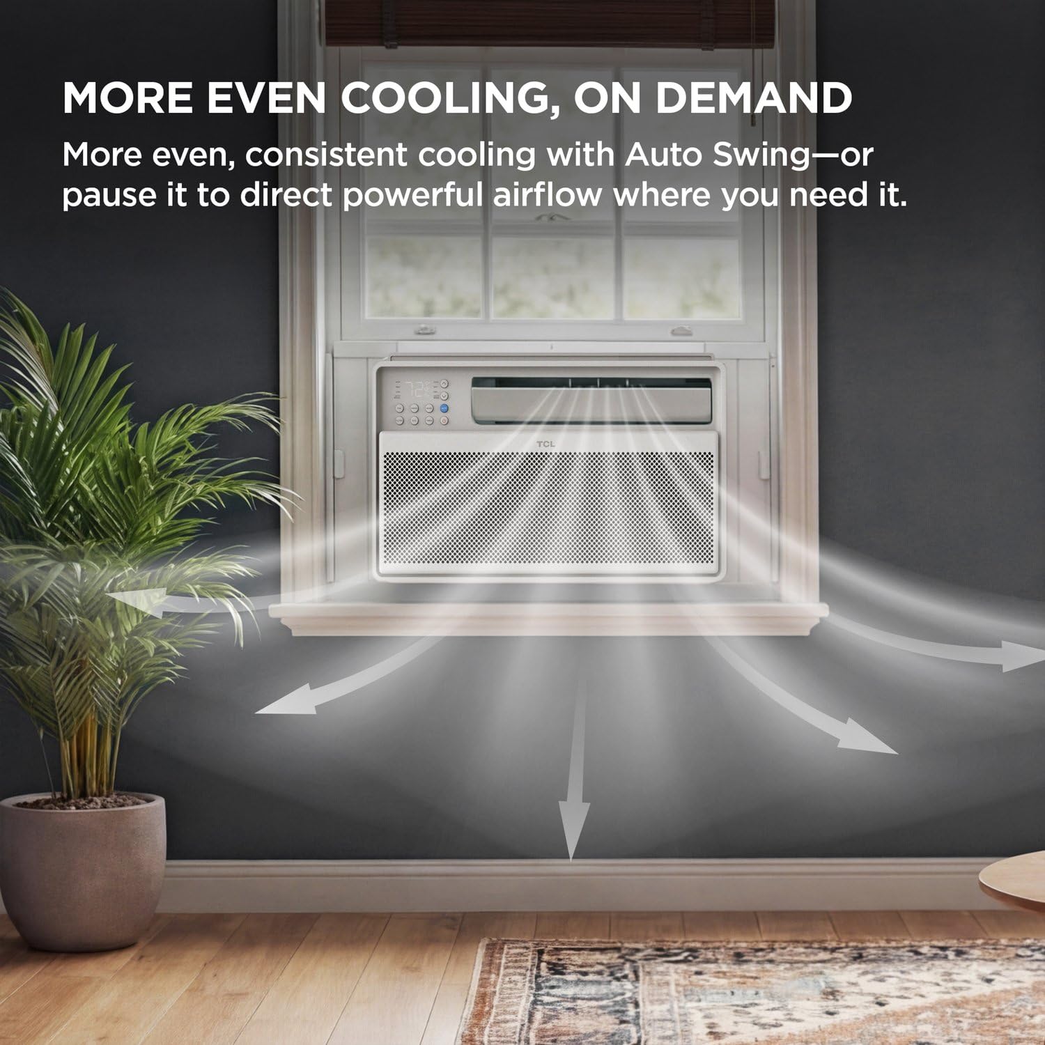 TCL 8,000 BTU Q Series Smart Inverter Window AC - Ultra Quiet 40 Decibel Works With Alexa And Google Assistant
