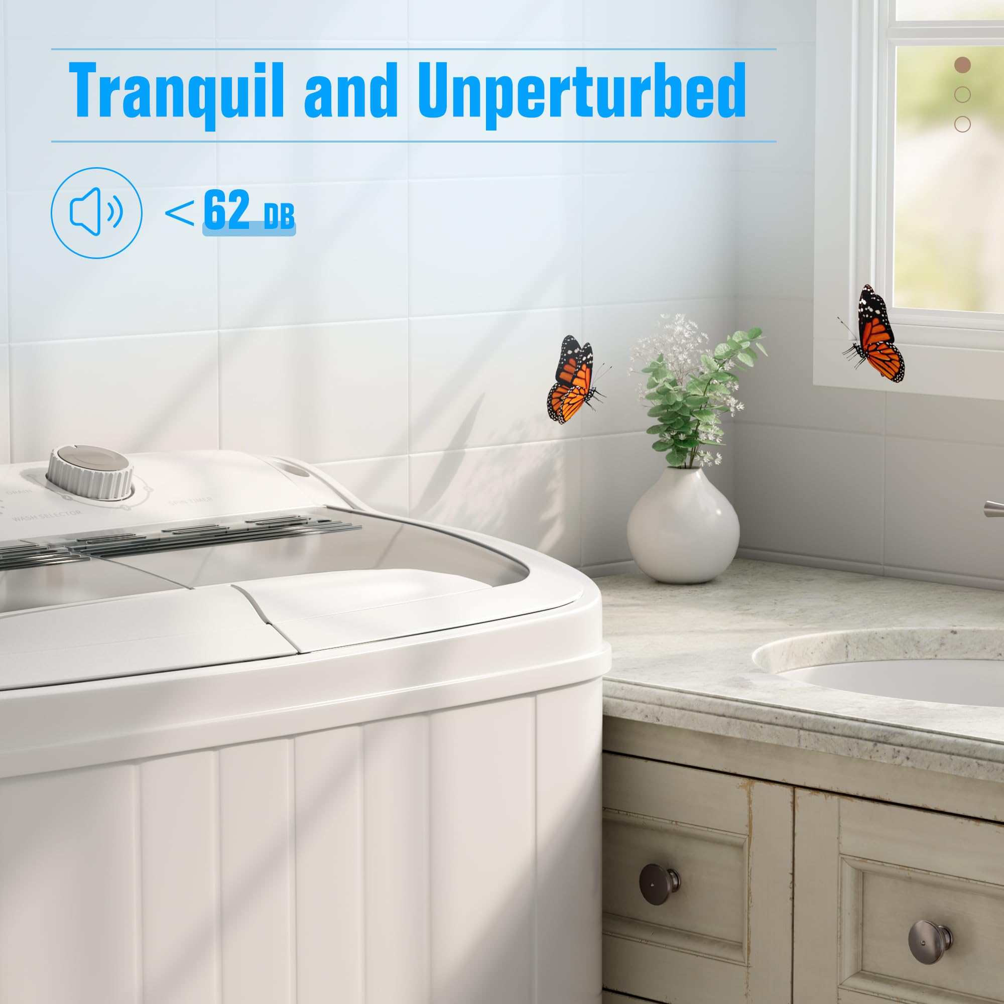 SUNCROWN Portable Twin Tub Semi Automatic Washing Machine - Energy Saving Compact Laundry for Apartments and RVs