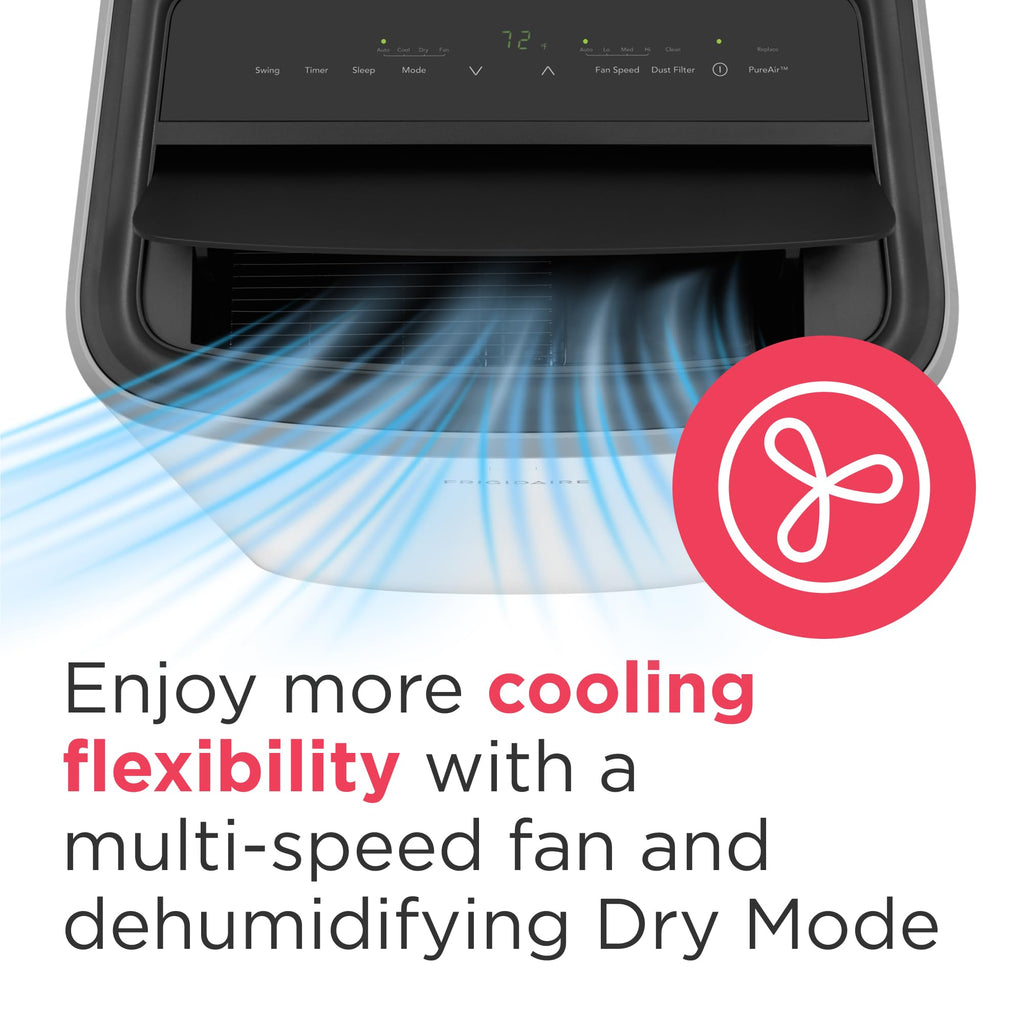 Frigidaire 3-In-1 Portable Room Air Conditioner 10000 BTU ASHRAE 6500 DOE - Cools Up To 450 Sq Ft Quiet Operation