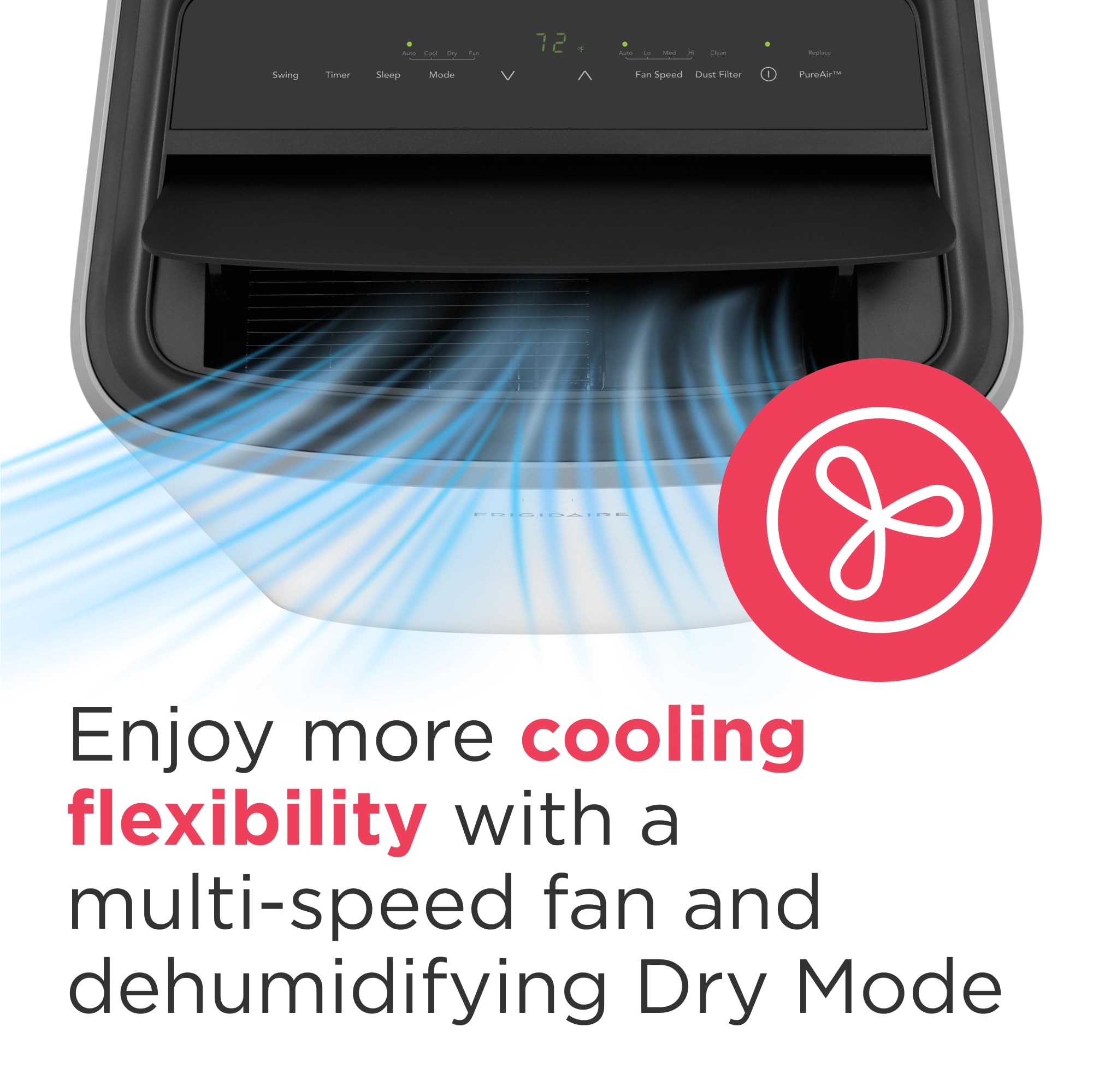 Frigidaire 3-In-1 Portable Room Air Conditioner 10000 BTU ASHRAE 6500 DOE - Cools Up To 450 Sq Ft Quiet Operation