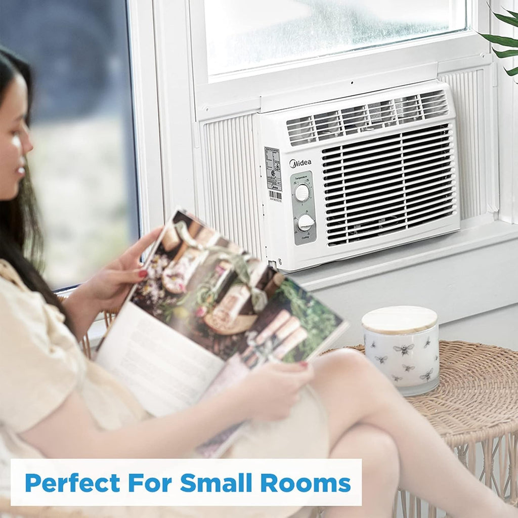 Midea 5000 BTU EasyCool Small Window Air Conditioner - Cools Up To 150 Sq Ft With Reusable Filter