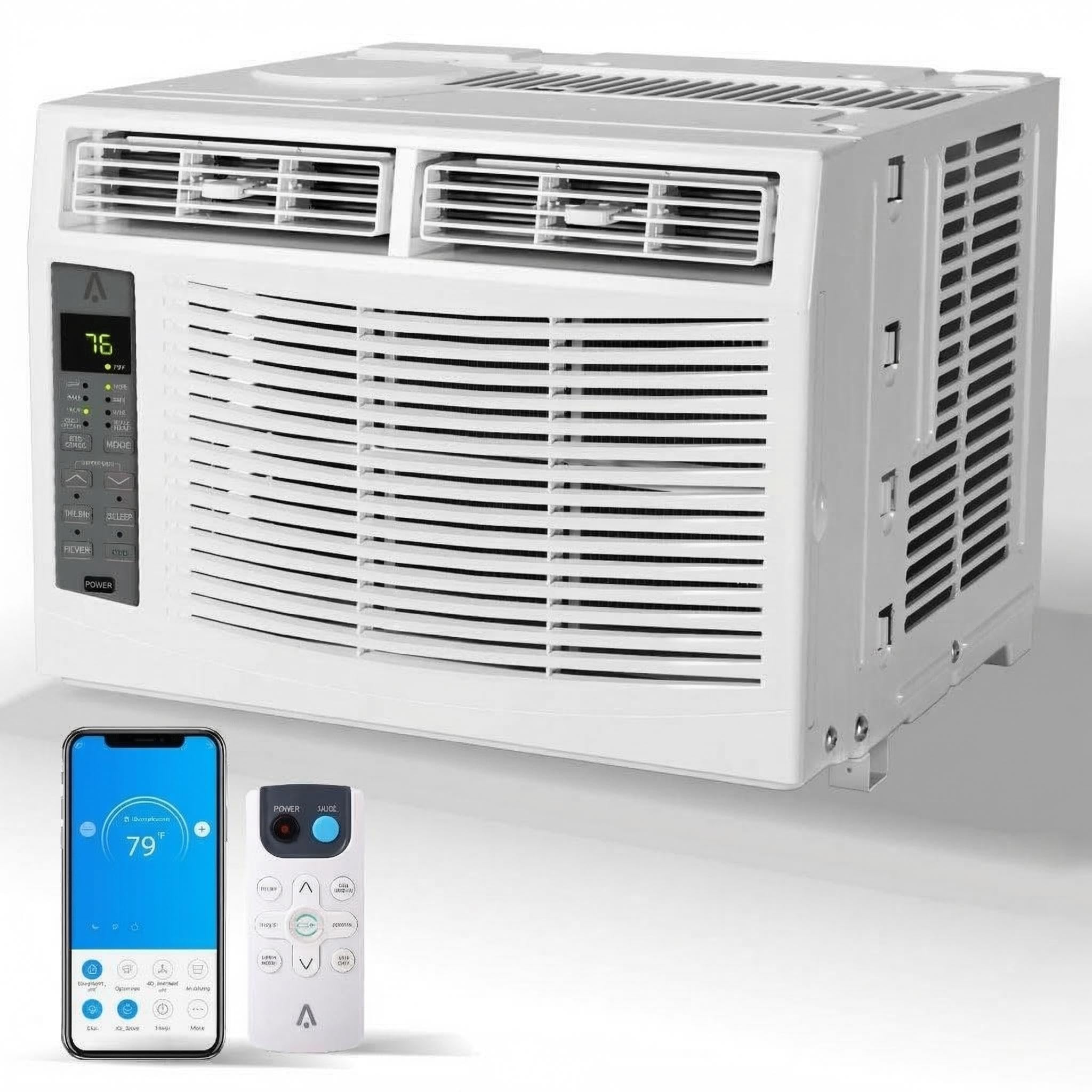 MERXENG 8000 BTU Window Air Conditioner - Energy Efficient Quiet Operation With Remote Control And WiFi Plus