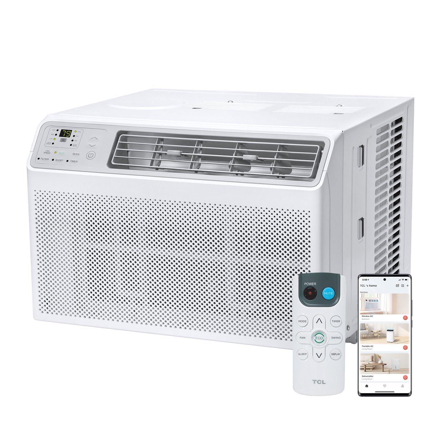 TCL 8000 BTU Smart Window AC - Quiet Energy Efficient 3 In 1 With Remote Works With Alexa And Google Assistant