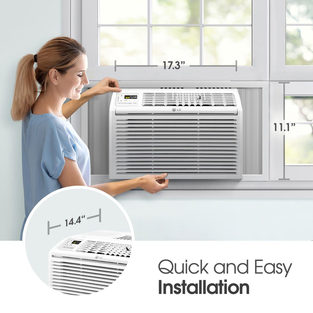 LG 6000 BTU Window Air Conditioner 115V - Quiet Operation With Remote 2 Cooling And Fan Speeds Cools 250 Sq Ft