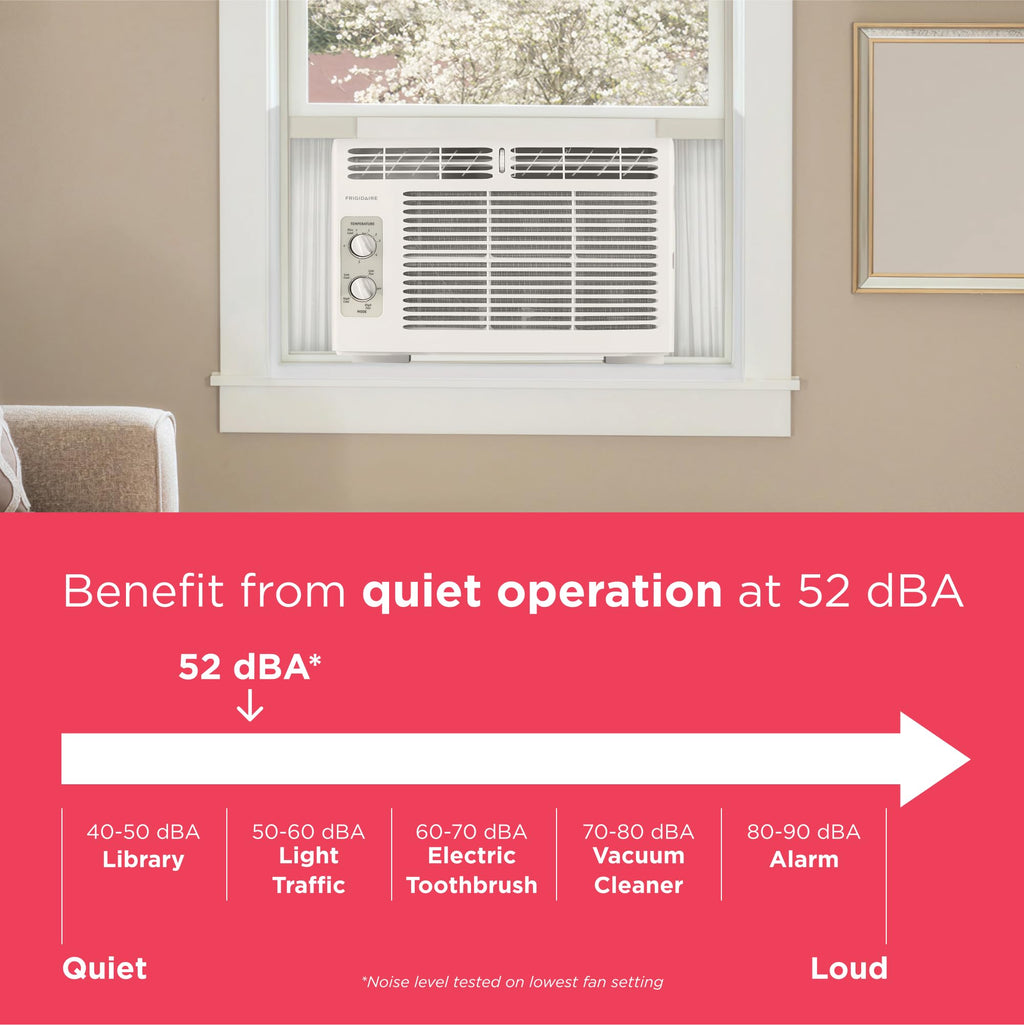 Frigidaire 5000 BTU Window Air Conditioner - Quiet Operation And Effortless Temperature Control For Up To 150 Sq Ft