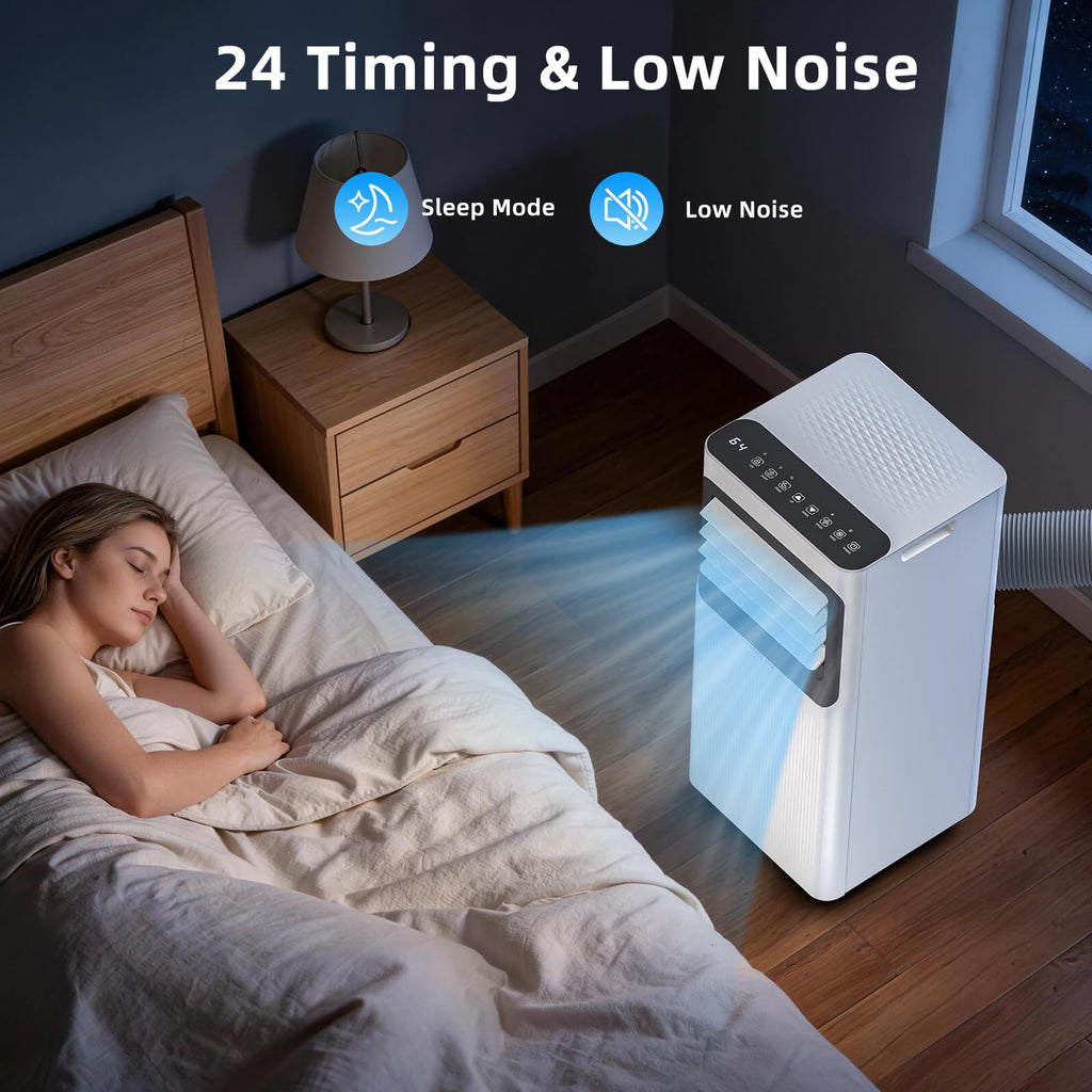 Antarctic Star 8000 BTU Portable Air Conditioner 5 In 1 Unit With Cool Dehumidifier Fan Sleep Timer Auto Swing