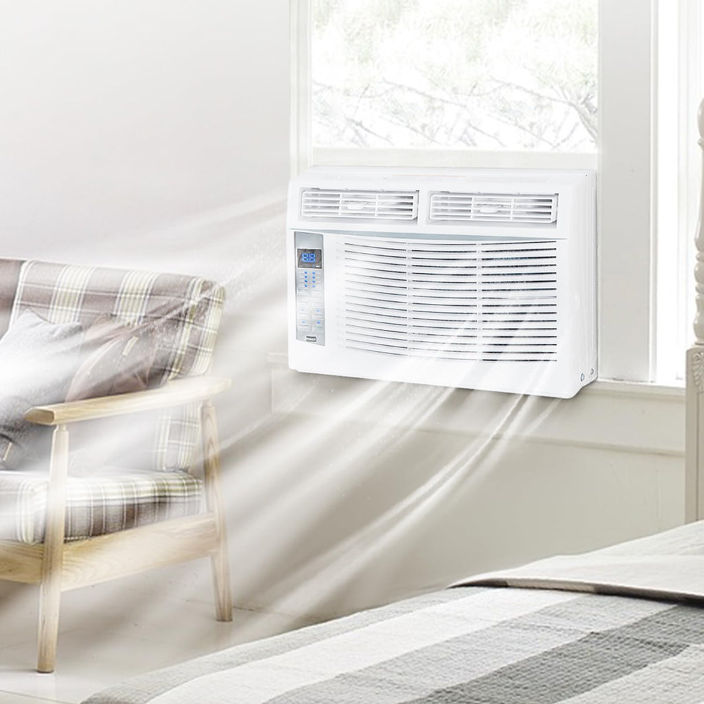 Hykolity 6000 BTU WiFi Window Air Conditioner - Smart Remote Energy Saving Easy Install Kit Cools Up To 250 Sq Ft