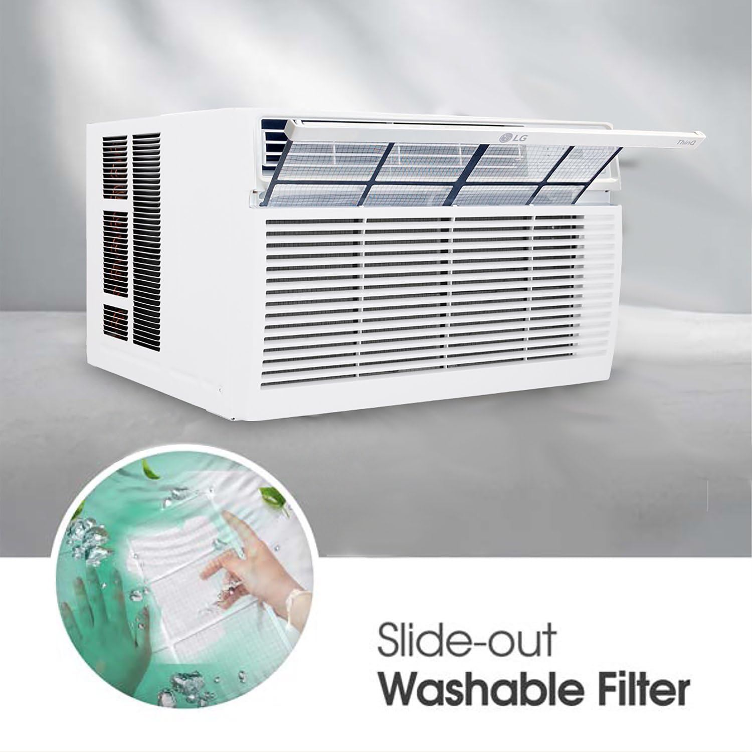LG 8000 BTU Window Air Conditioner - Quiet 53 dB Operation With Remote And 3 Cooling Speeds