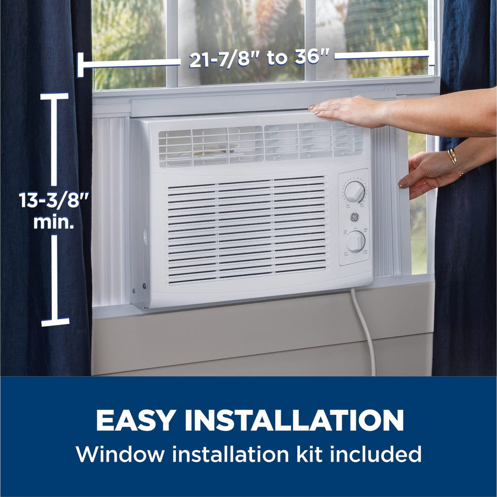 GE Window Air Conditioner Unit - Cools Small Rooms Up To 150 Sq Ft With 5100 BTU Mechanical Cooling