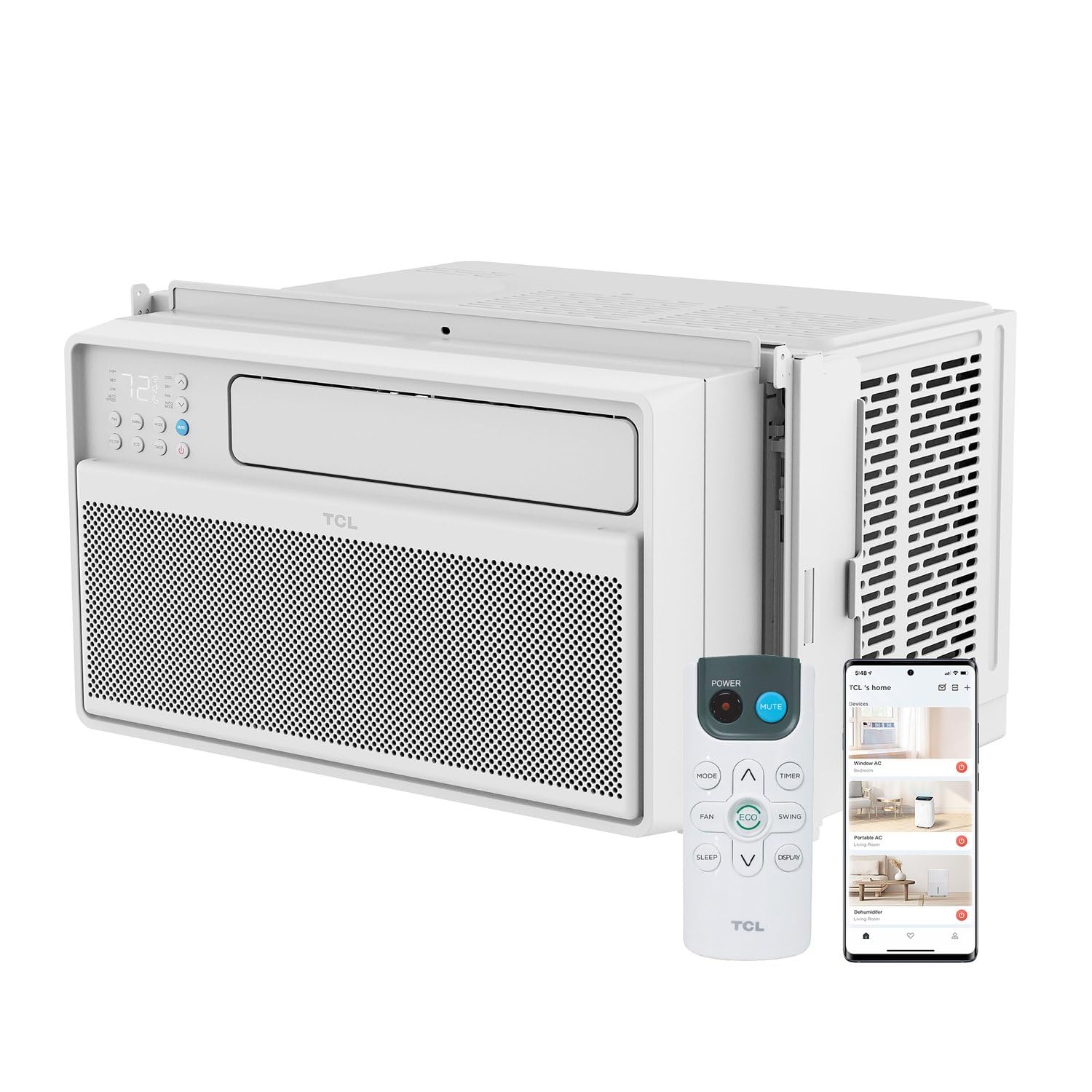 TCL 8,000 BTU Q Series Smart Inverter Window AC - Ultra Quiet 40 Decibel Works With Alexa And Google Assistant