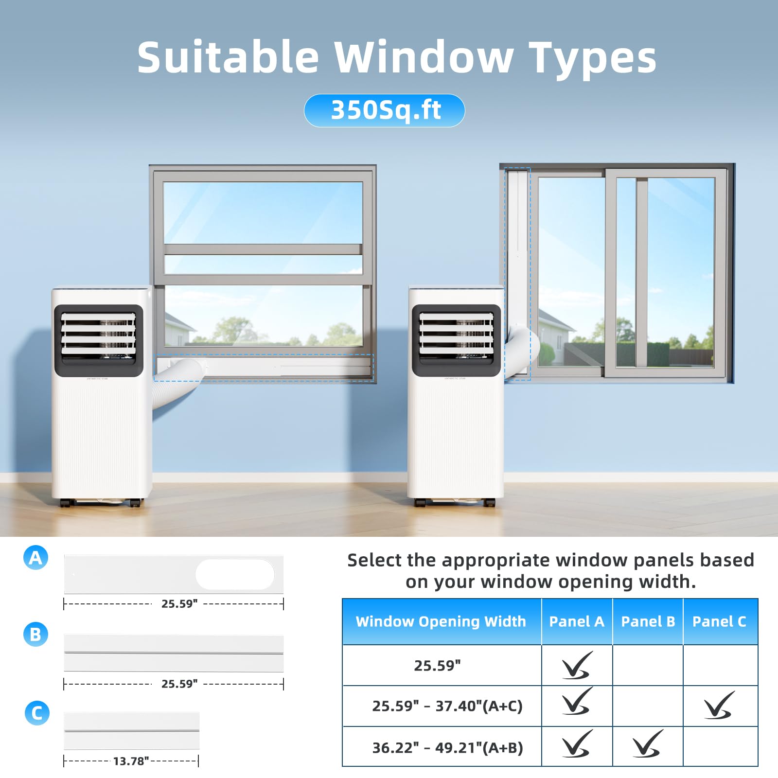 Antarctic Star 8000 BTU Portable Air Conditioner 5 In 1 Unit With Cool Dehumidifier Fan Sleep Timer Auto Swing