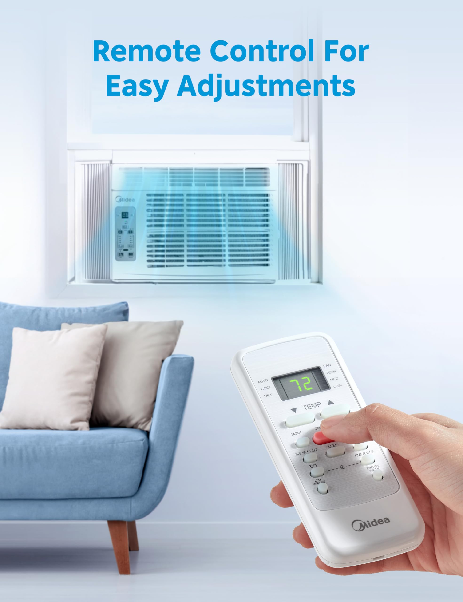 Midea EasyCool 5000 BTU Window Air Conditioner - Cools Rooms Up To 150 Sq Ft With Reusable Filter And Remote