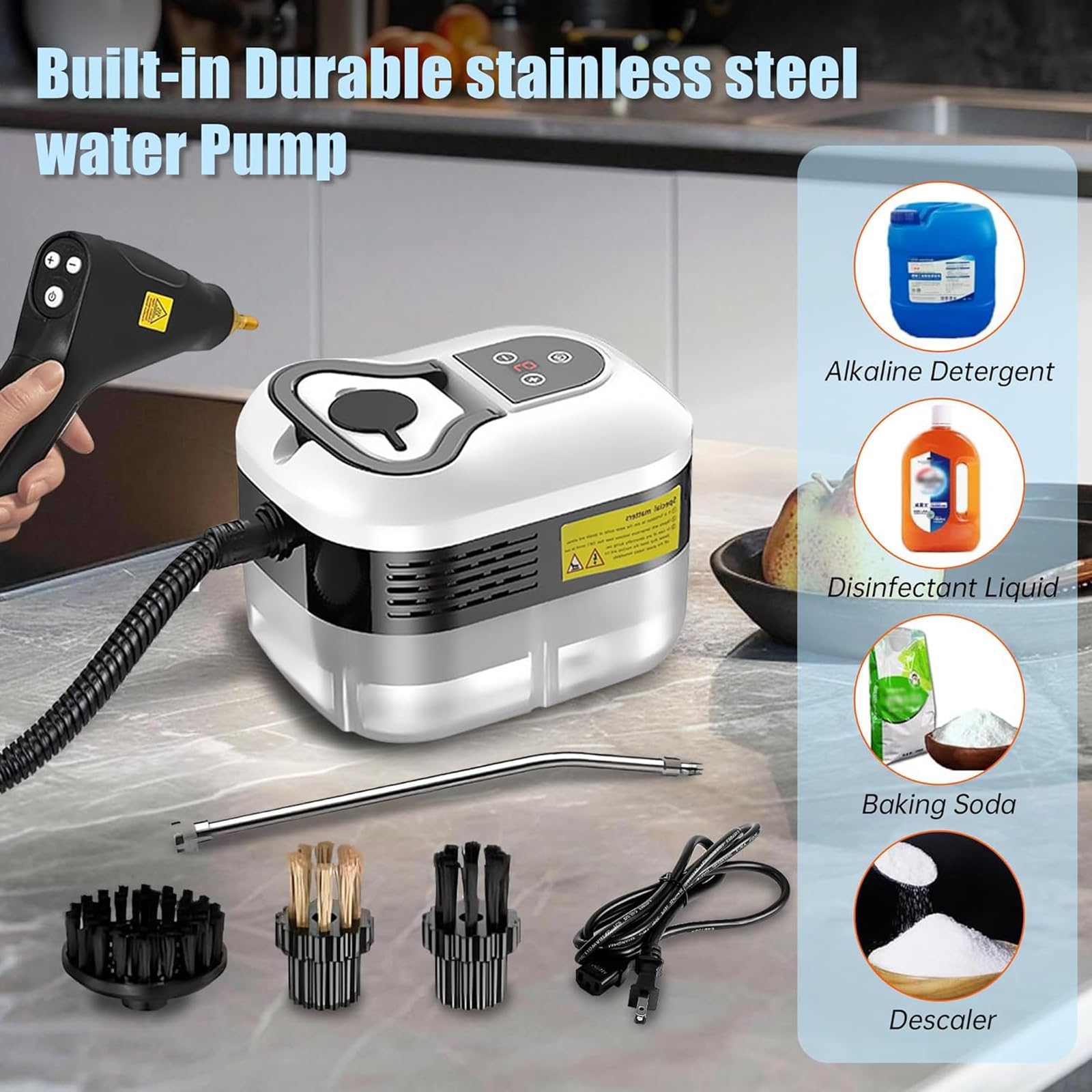 XUZIE Powerful 2500W Steam Cleaner Handheld - 15s Fast Heat Up, 6 Levels, Deep Cleaning for Floors, Kitchen, Bath, Car