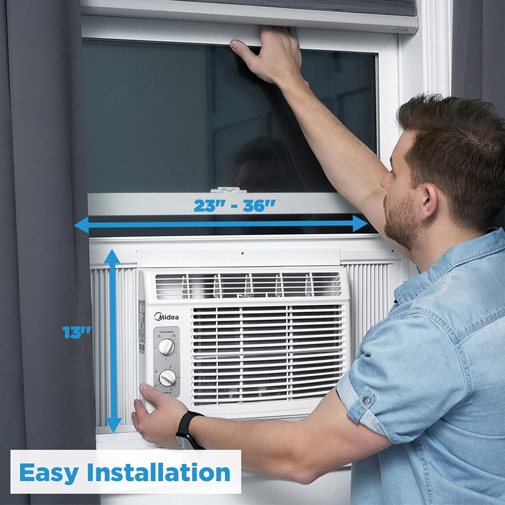 Midea 5000 BTU EasyCool Small Window Air Conditioner - Cools Up To 150 Sq Ft With Reusable Filter