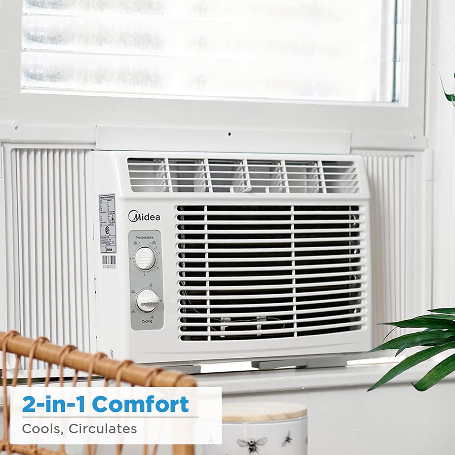 Midea 5000 BTU EasyCool Small Window Air Conditioner - Cools Up To 150 Sq Ft With Reusable Filter