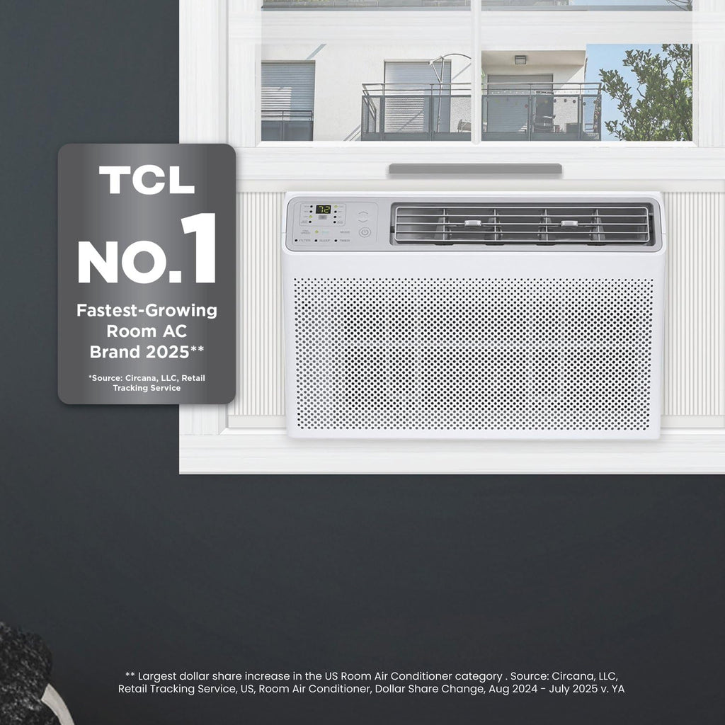 TCL 8000 BTU Smart Window AC - Quiet Energy Efficient 3 In 1 With Remote Works With Alexa And Google Assistant