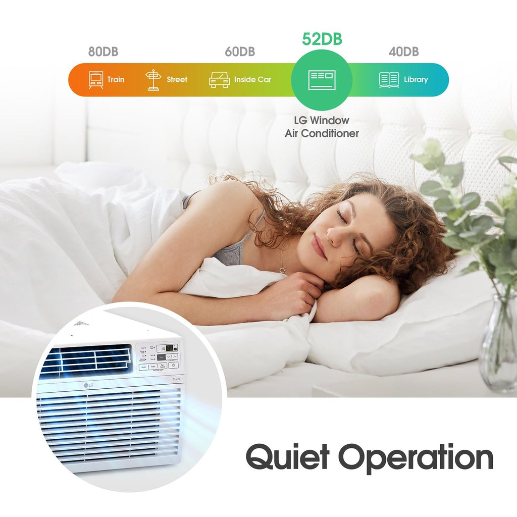 LG 8000 BTU Window Air Conditioner - Quiet 53 dB Operation With Remote And 3 Cooling Speeds
