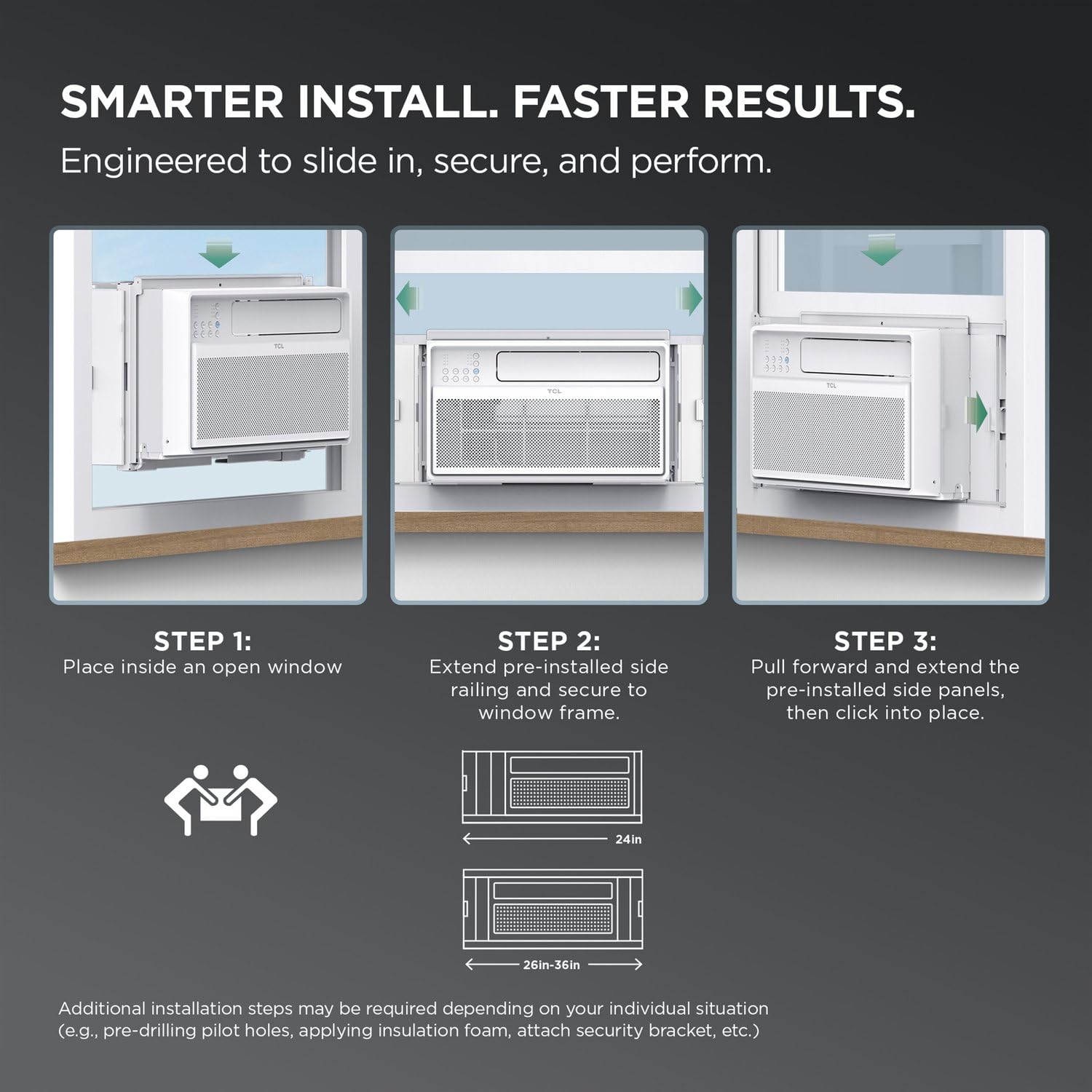 TCL 8,000 BTU Q Series Smart Inverter Window AC - Ultra Quiet 40 Decibel Works With Alexa And Google Assistant