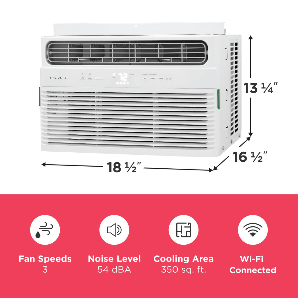 Frigidaire 8000 BTU Smart Window Air Conditioner - WiFi Enabled with Remote, Quiet Operation, Eco Mode