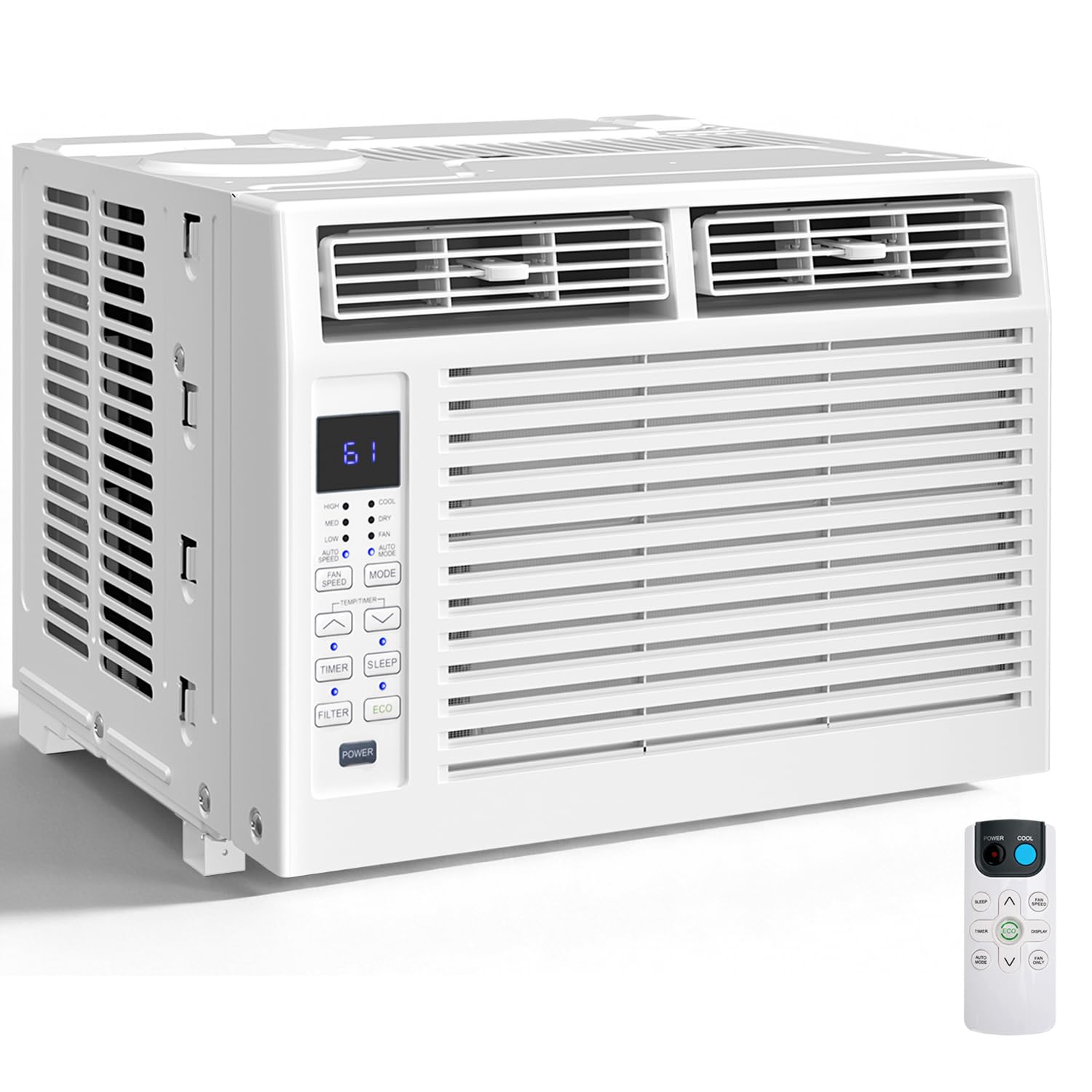 ZAFRO 6000 BTU Window AC 3 In 1 Dehumidifier For Bedroom Up To 250 Sq Ft Quiet Energy Saving With Remote - Fast Cooling