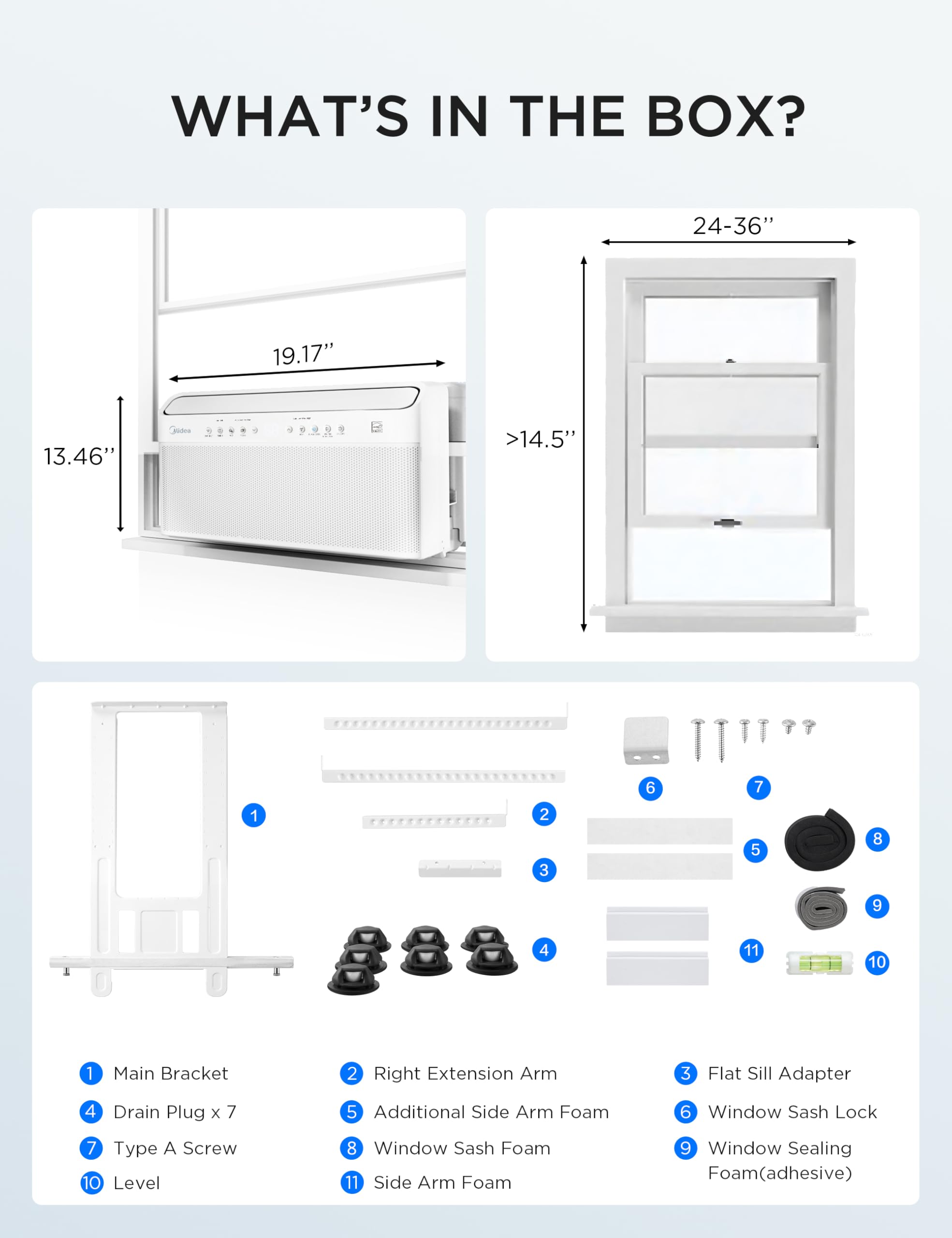 Midea 8000 BTU U Shaped Smart Inverter Window AC Ultra Quiet Cools 350 Sq Ft Alexa Google Assistant Compatible