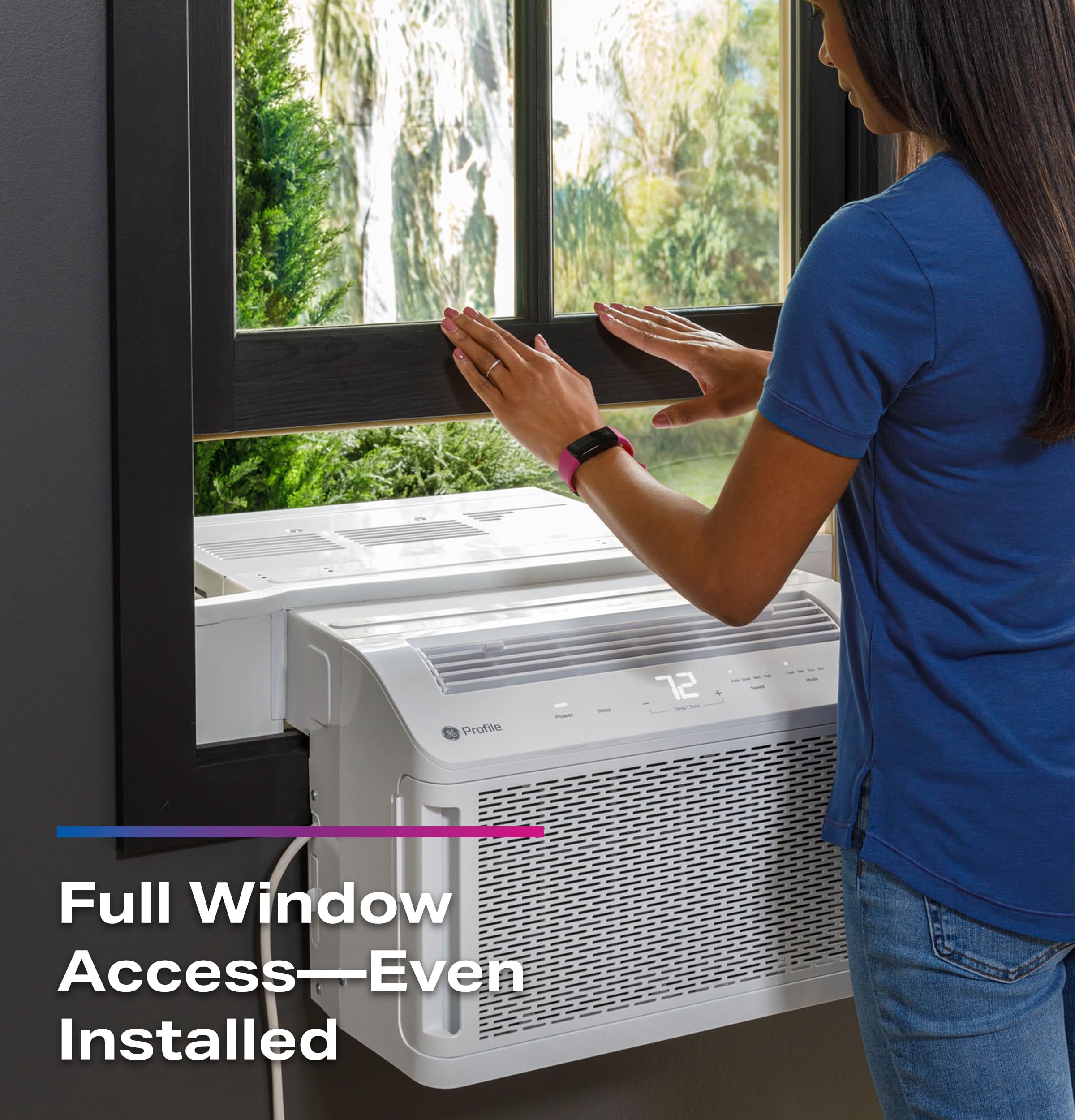 GE Profile ClearView Window Air Conditioner Unit - Ultra Quiet, Energy Efficient Cooling For 350 Sq Ft, Smart Home Ready