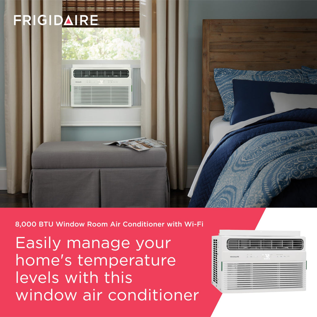 Frigidaire 8000 BTU Smart Window Air Conditioner - WiFi Enabled with Remote, Quiet Operation, Eco Mode