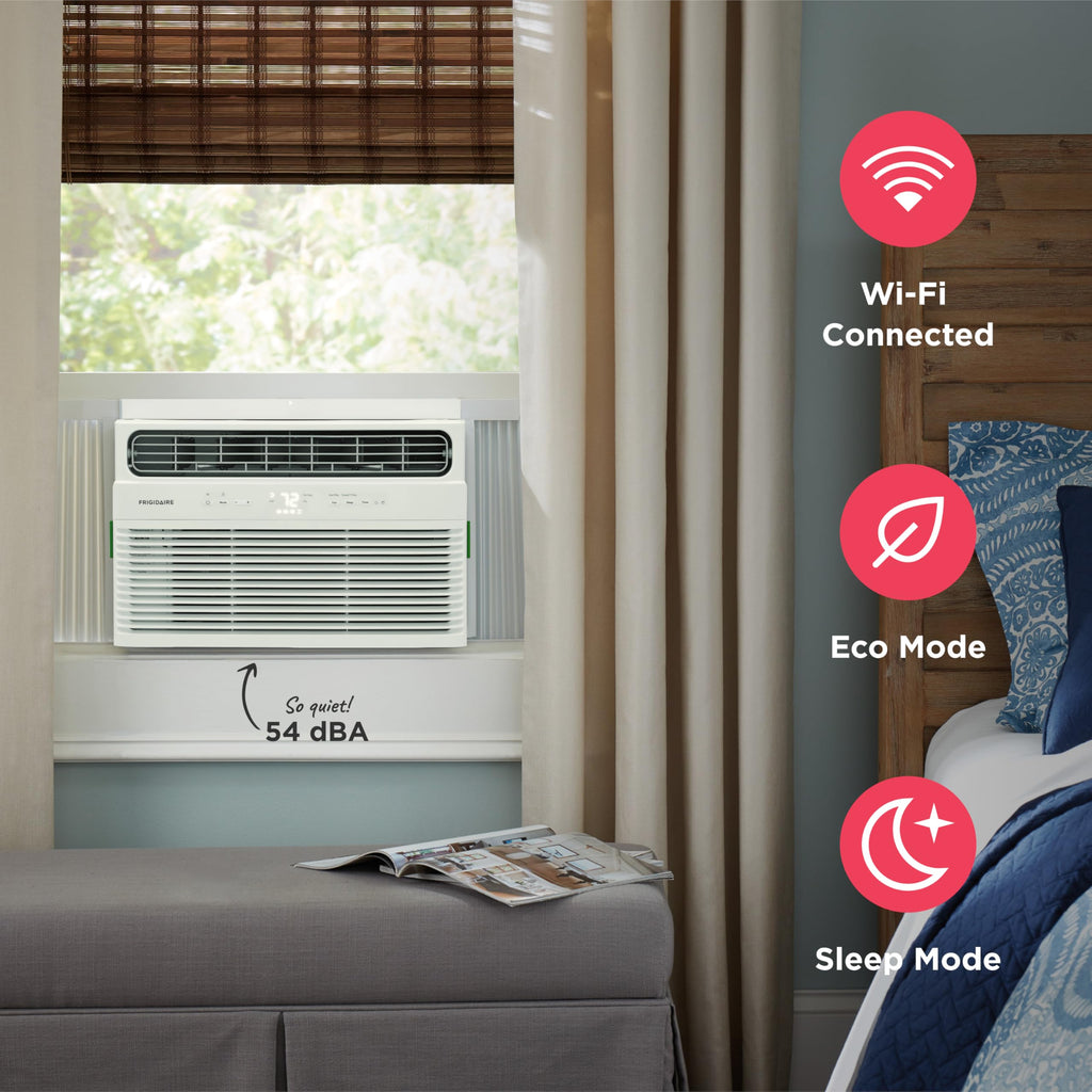 Frigidaire 8000 BTU Smart Window Air Conditioner - WiFi Enabled with Remote, Quiet Operation, Eco Mode