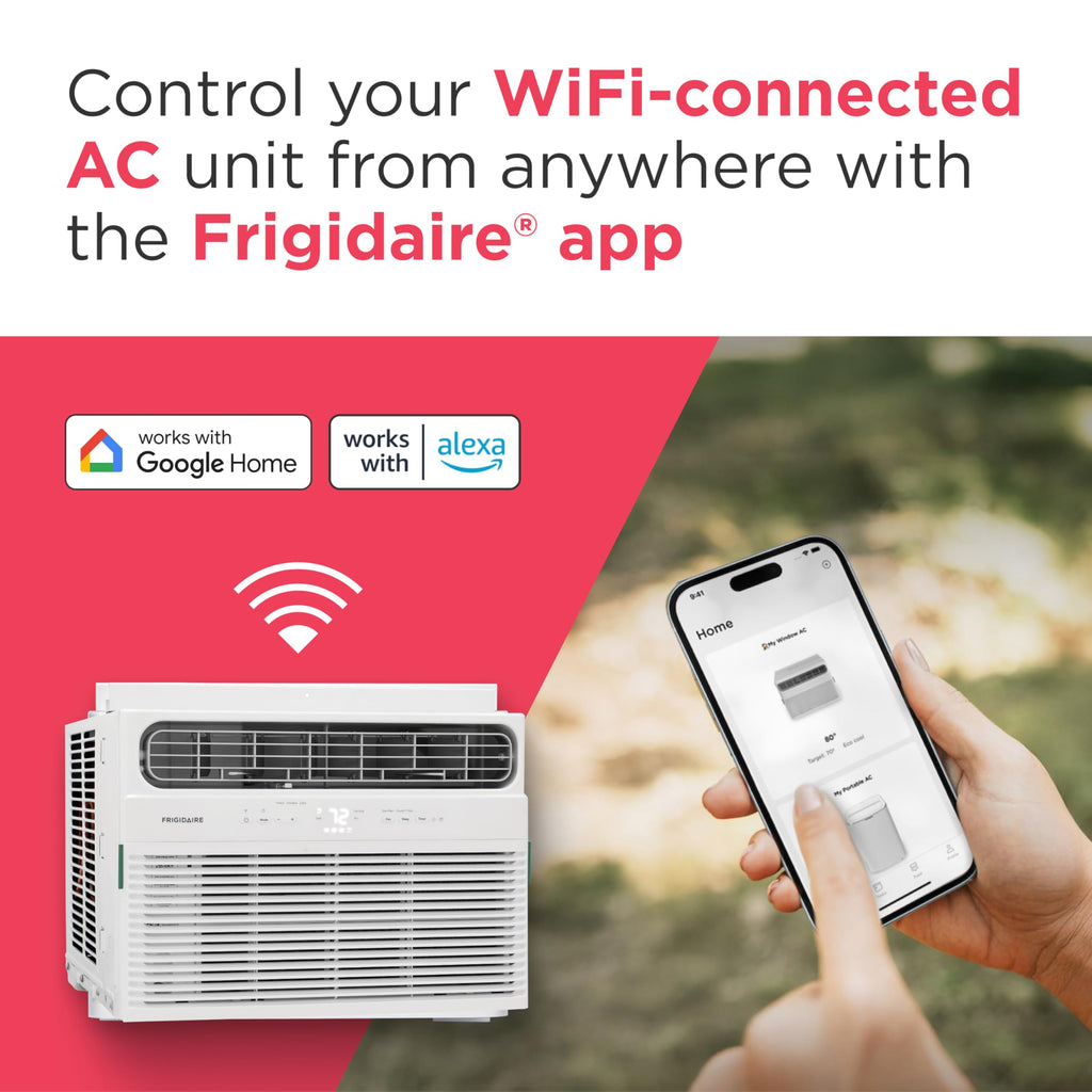 Frigidaire 8000 BTU Smart Window Air Conditioner - WiFi Enabled with Remote, Quiet Operation, Eco Mode