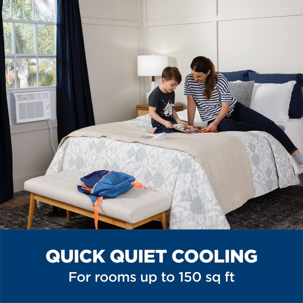 GE Window Air Conditioner Unit - Cools Small Rooms Up To 150 Sq Ft With 5100 BTU Mechanical Cooling