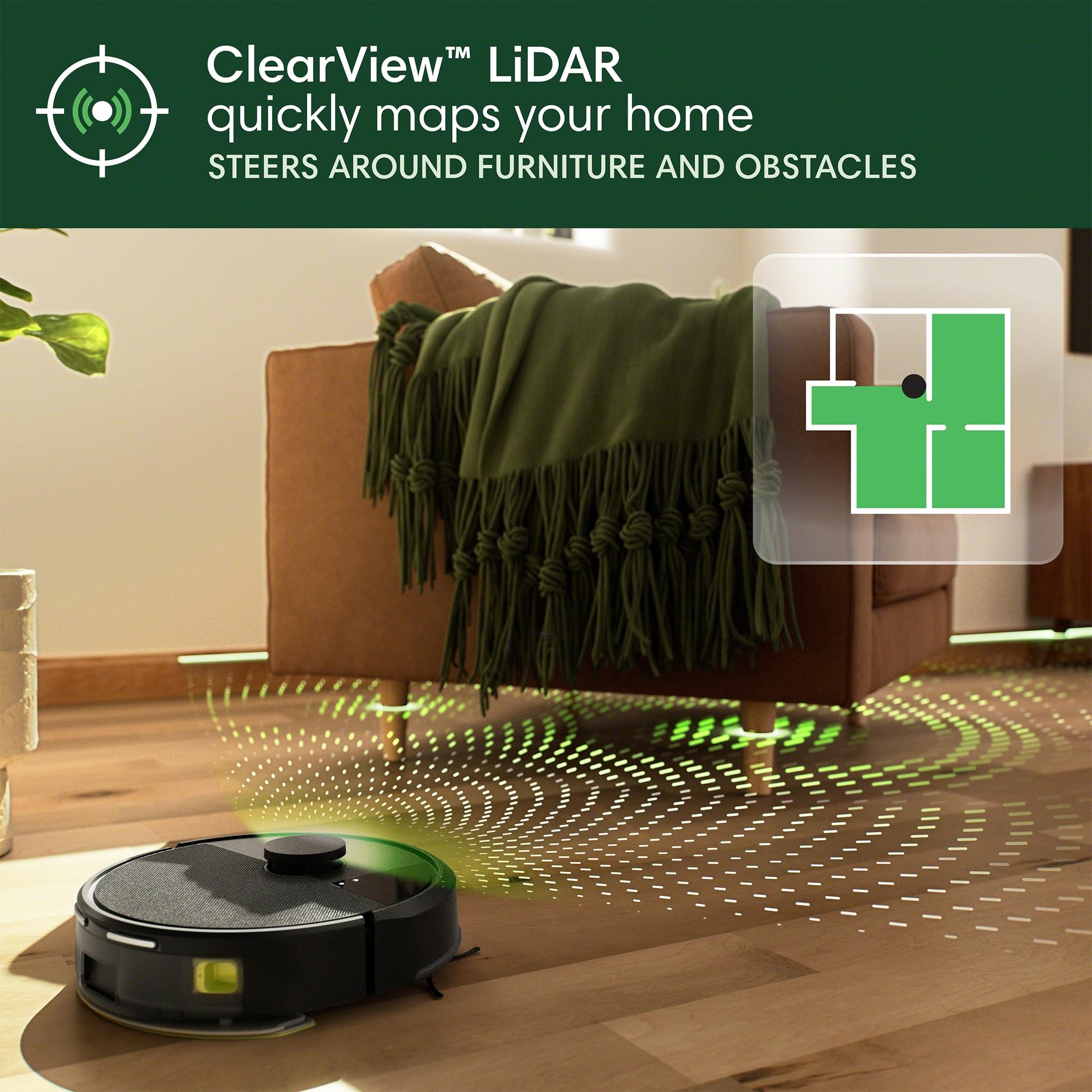 iRobot Roomba 105 Combo Robot Vacuum And Mop - 70X Powerlifting Suction For Deep Cleaning And LiDAR Navigation