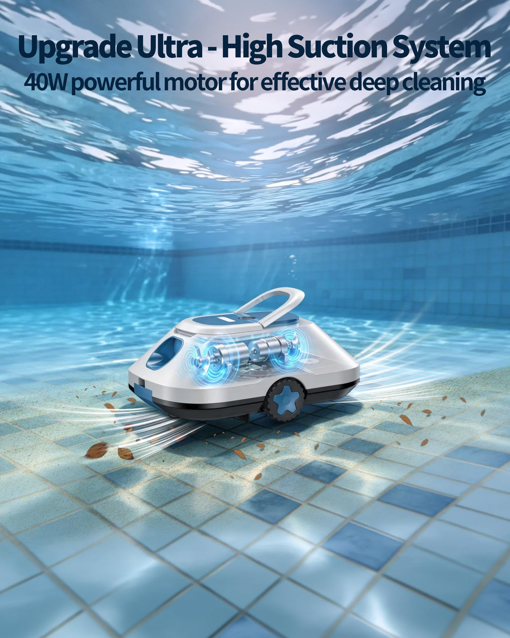 WITBOX 2026 Upgrade Cordless Robotic Pool Cleaner - 210 Minute Runtime For 2200 Sq Ft Coverage And Auto Parking