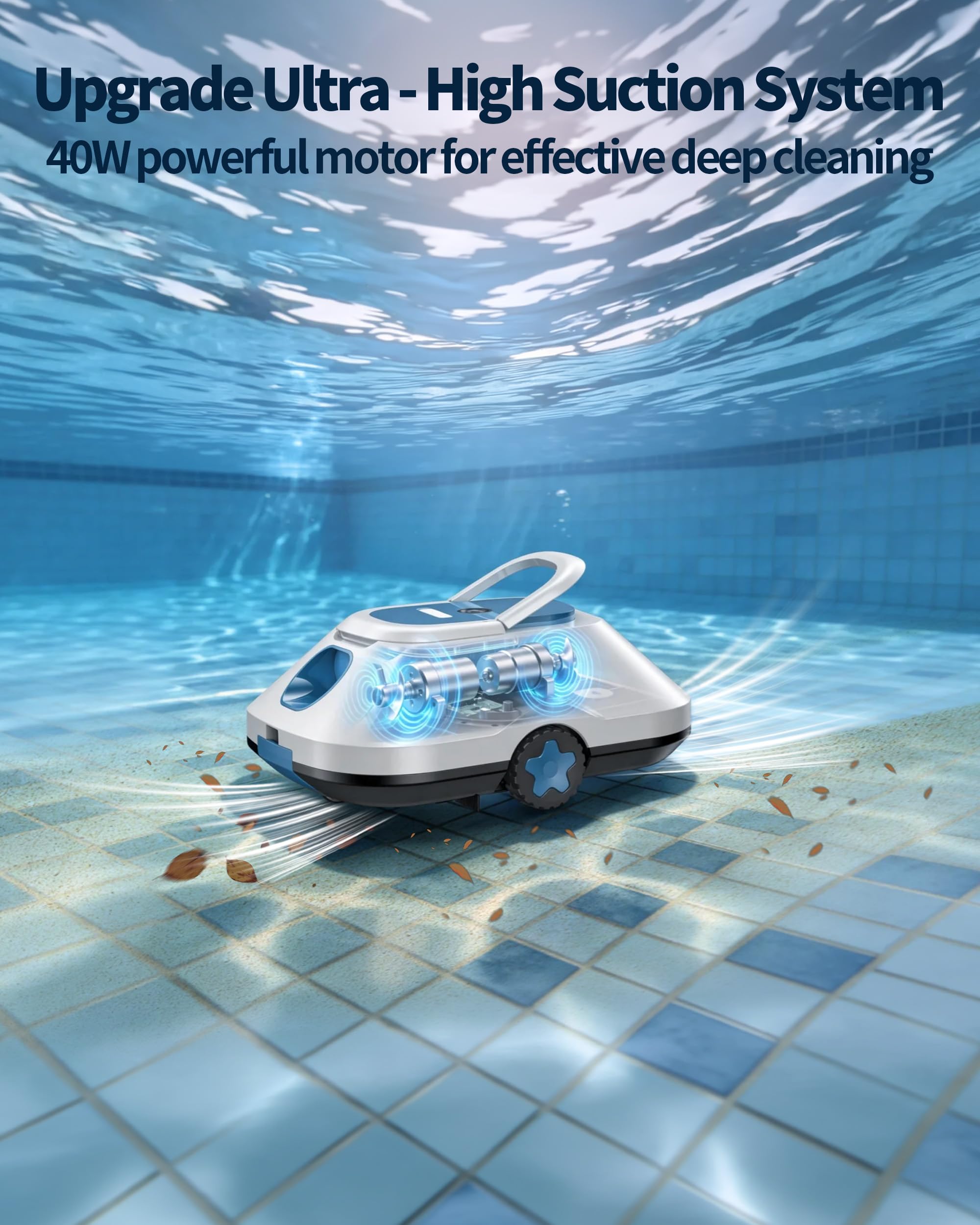 WITBOX 2026 Upgrade Cordless Robotic Pool Cleaner - 210 Minute Runtime For 2200 Sq Ft Coverage And Auto Parking