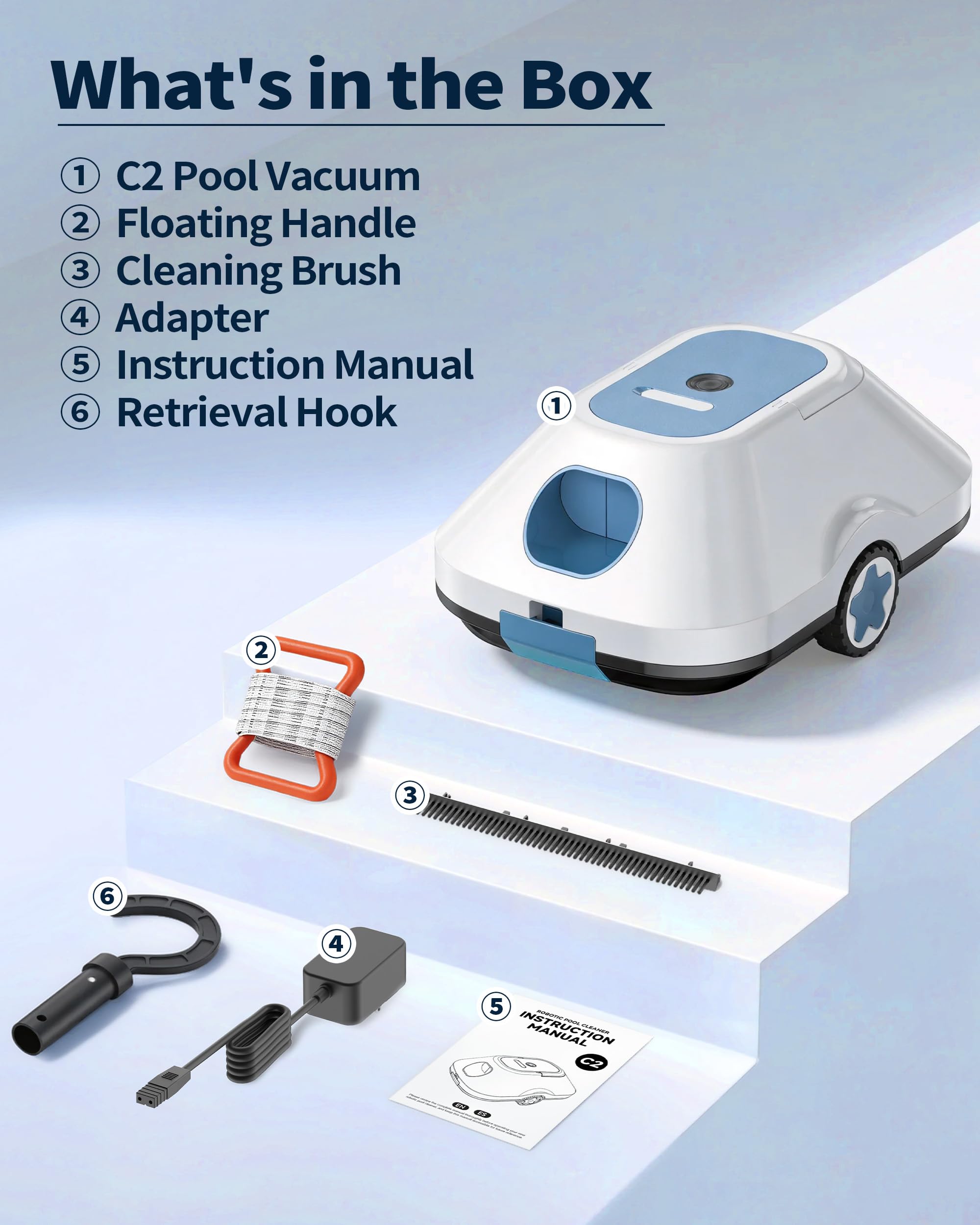 WITBOX 2026 Upgrade Cordless Robotic Pool Cleaner - 210 Minute Runtime For 2200 Sq Ft Coverage And Auto Parking