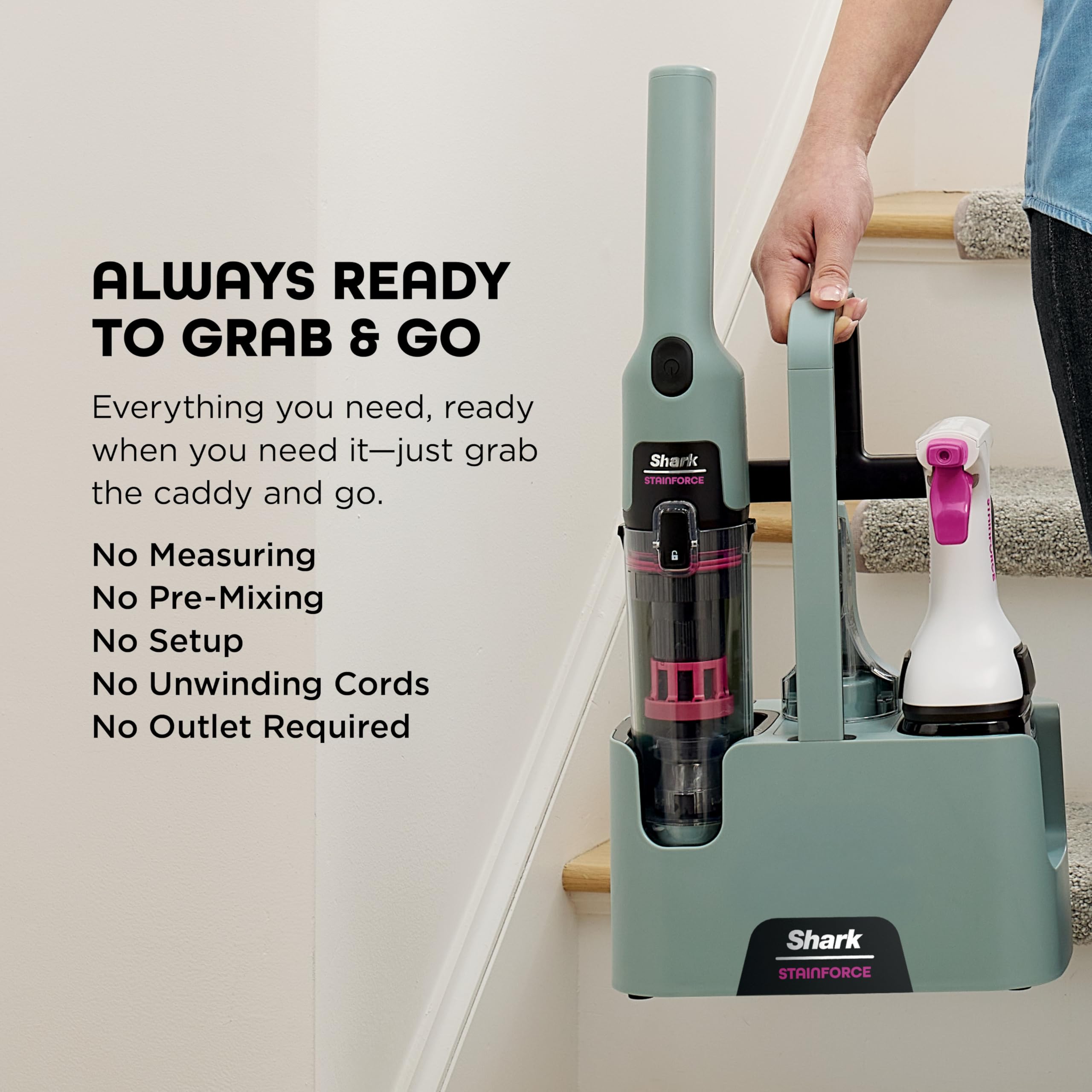 Shark StainForce Cordless Spot Cleaner Dual Activated Spray For Quick Stain Removal Anywhere