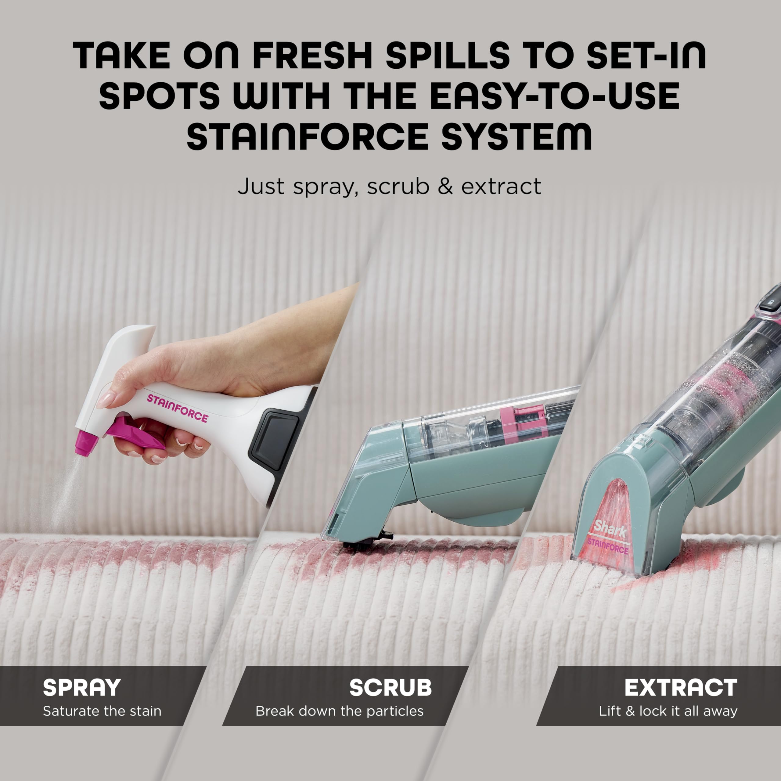 Shark StainForce Cordless Spot Cleaner Dual Activated Spray For Quick Stain Removal Anywhere