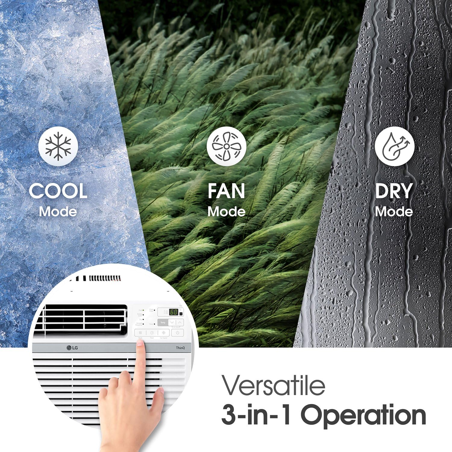 LG 8000 BTU Window Air Conditioner - Quiet 53 dB Operation With Remote And 3 Cooling Speeds