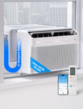 Midea 8000 BTU U Shaped Smart Inverter Window AC Ultra Quiet Cools 350 Sq Ft Alexa Google Assistant Compatible