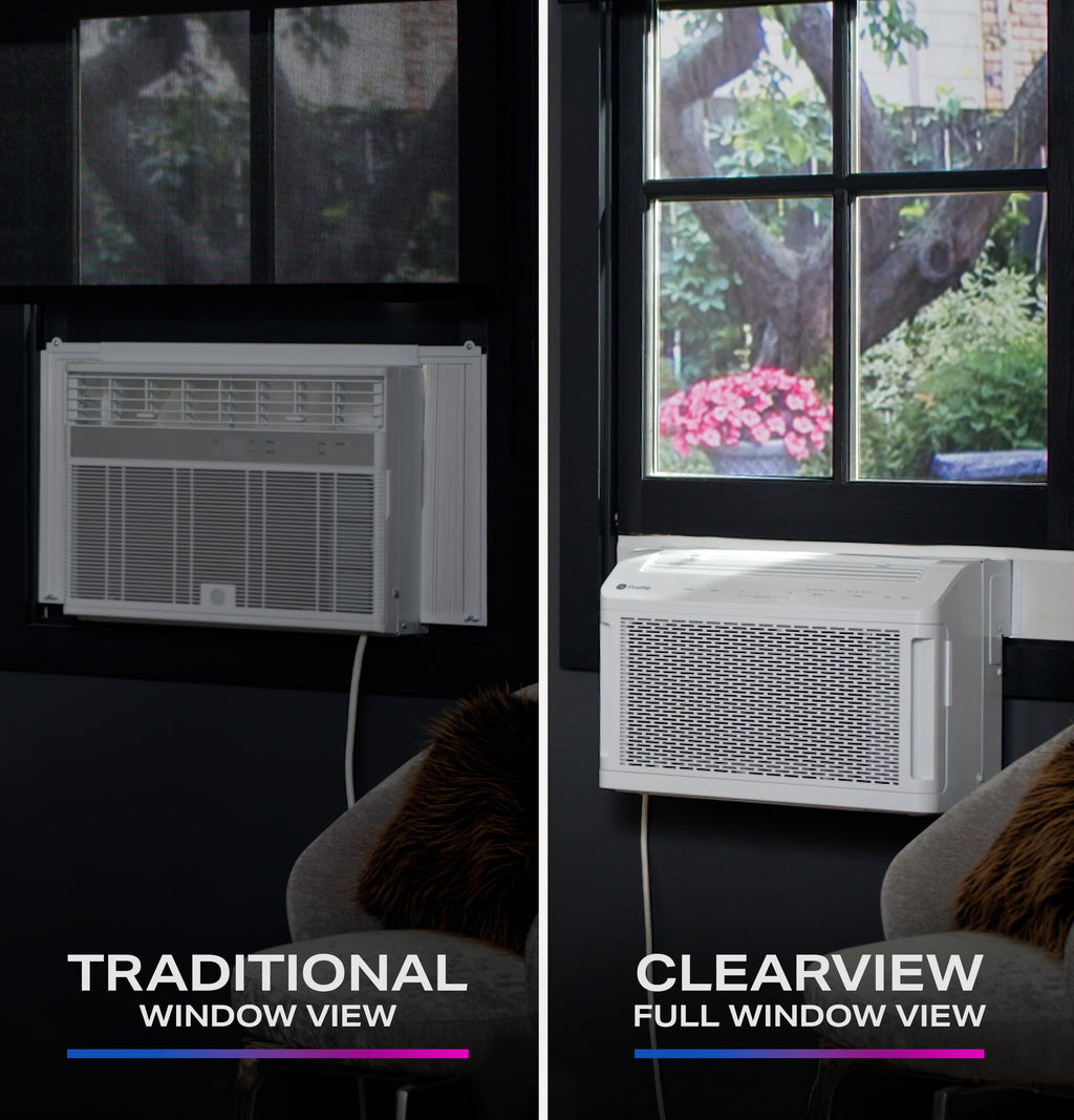 GE Profile ClearView Window Air Conditioner Unit - Ultra Quiet, Energy Efficient Cooling For 350 Sq Ft, Smart Home Ready