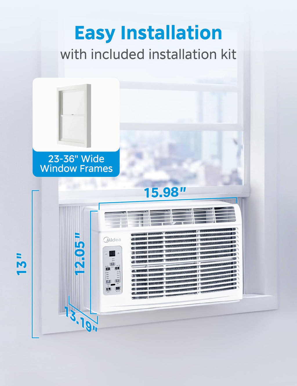 Midea EasyCool 5000 BTU Window Air Conditioner - Cools Rooms Up To 150 Sq Ft With Reusable Filter And Remote