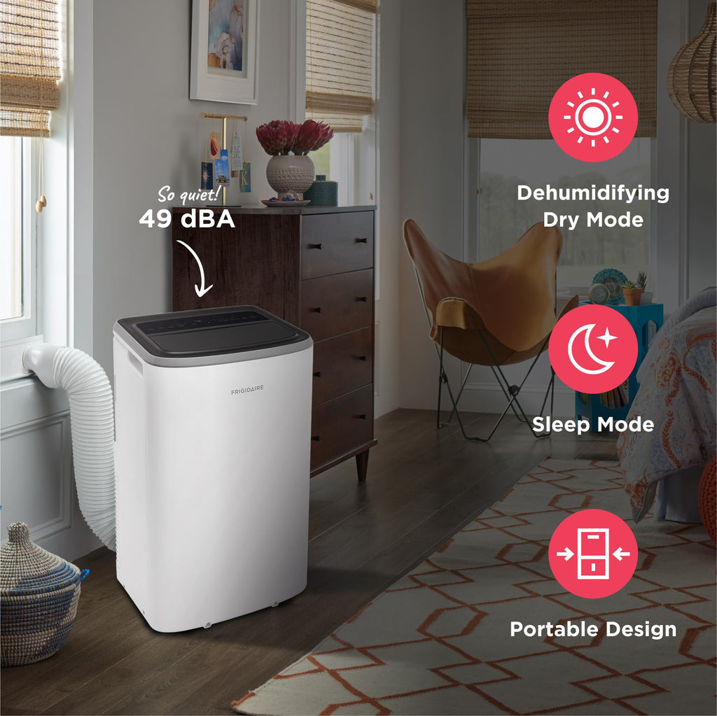 Frigidaire 3-In-1 Portable Room Air Conditioner 10000 BTU ASHRAE 6500 DOE - Cools Up To 450 Sq Ft Quiet Operation