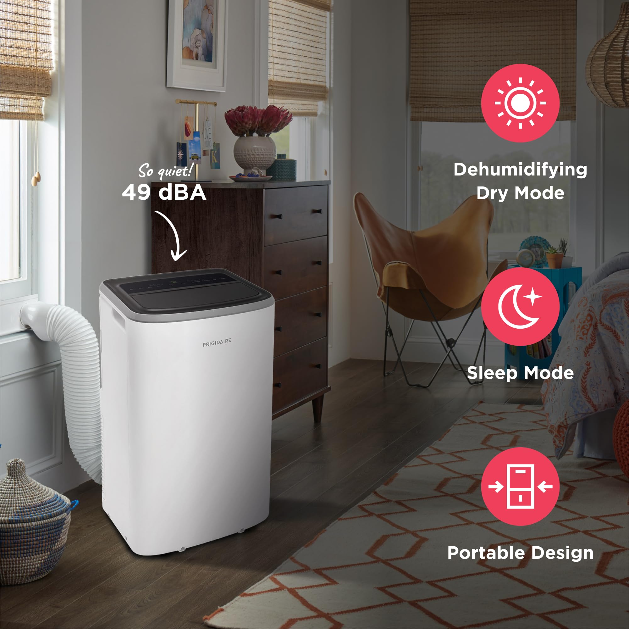 Frigidaire 3-In-1 Portable Room Air Conditioner 10000 BTU ASHRAE 6500 DOE - Cools Up To 450 Sq Ft Quiet Operation