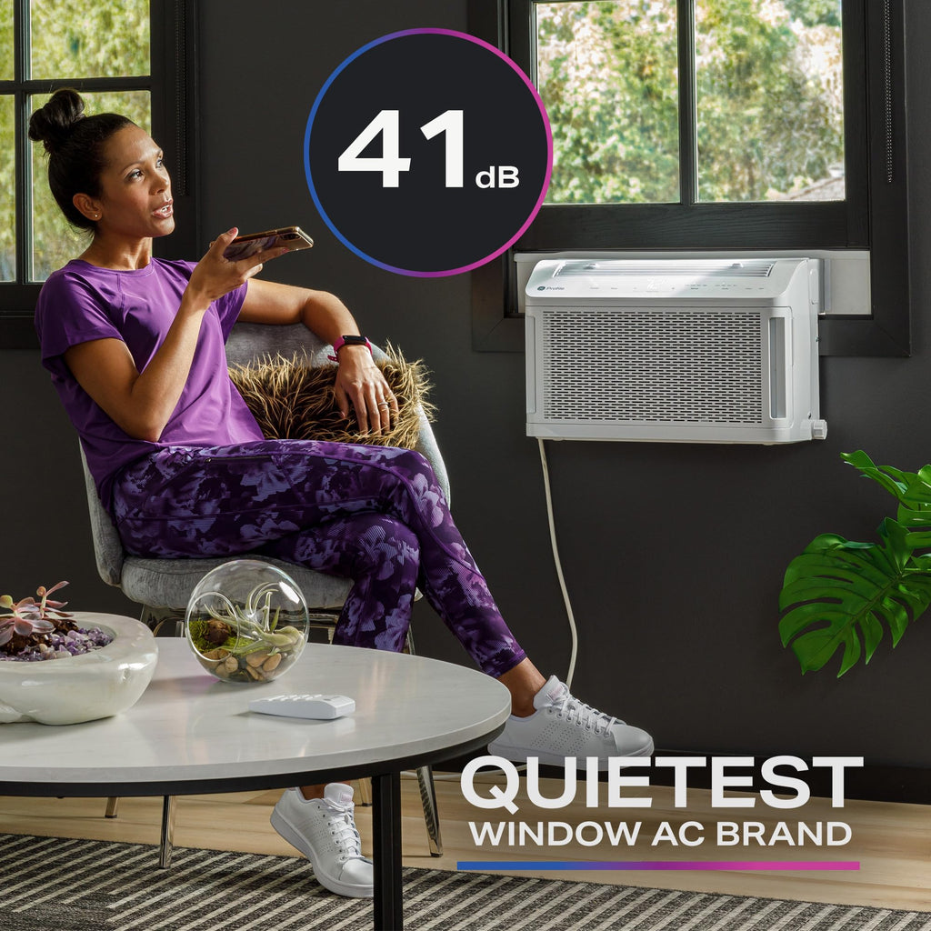 GE Profile ClearView Window Air Conditioner Unit - Ultra Quiet, Energy Efficient Cooling For 350 Sq Ft, Smart Home Ready